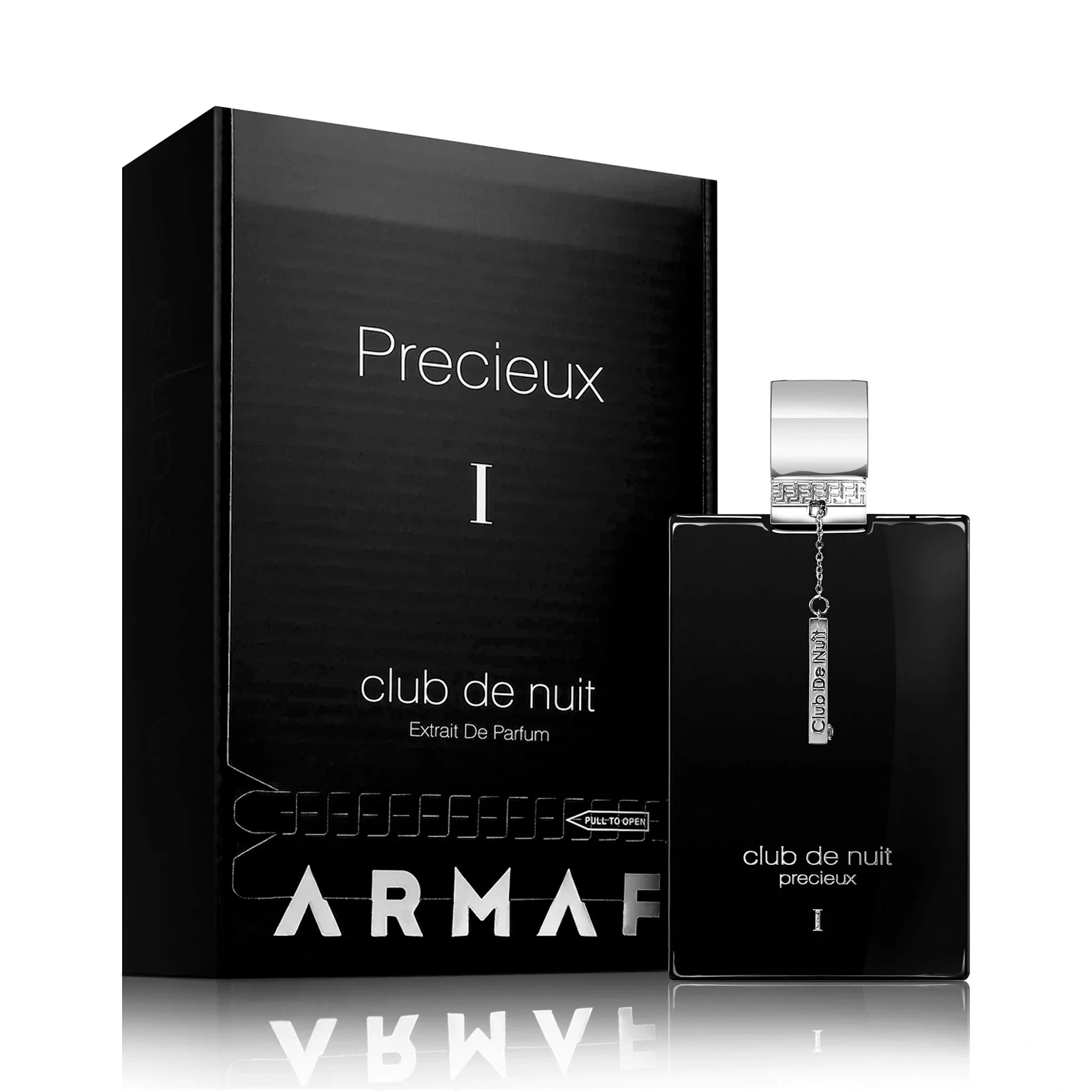 Frasco y caja de Club de Nuit Precieux Armaf Extrait de Parfum Para Hombre