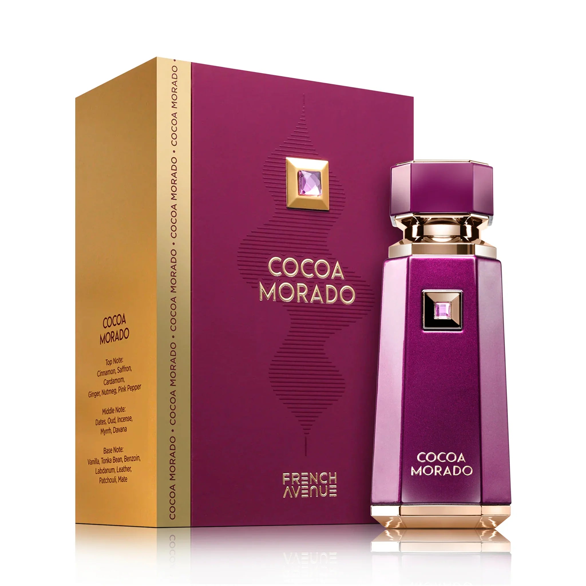 Frasco y caja de Cocoa Morado French Avenue Eau de Parfum Unisex