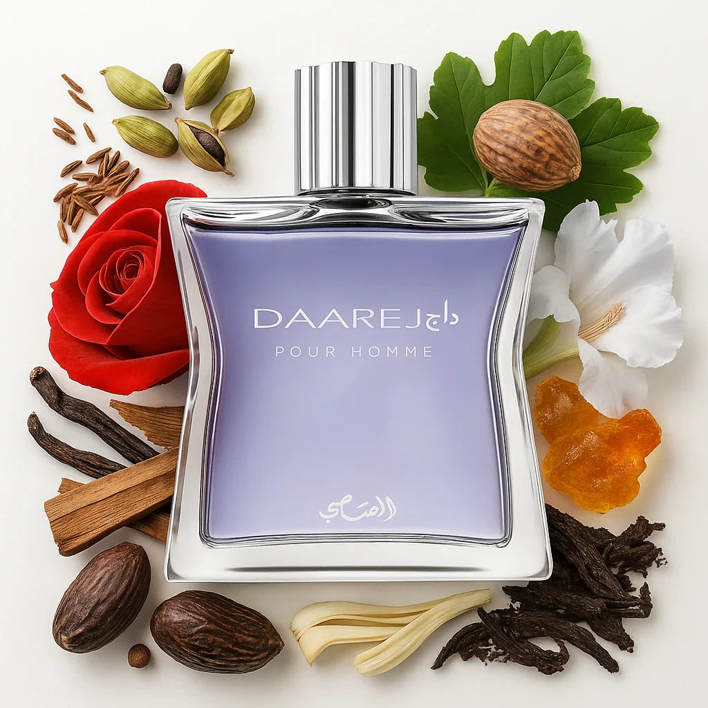 Daarej_Pour_Homme_Rasasi_Eau_de_Parfum_Para_Hombre_Fondo_Blanco_Vainilla_Rosa