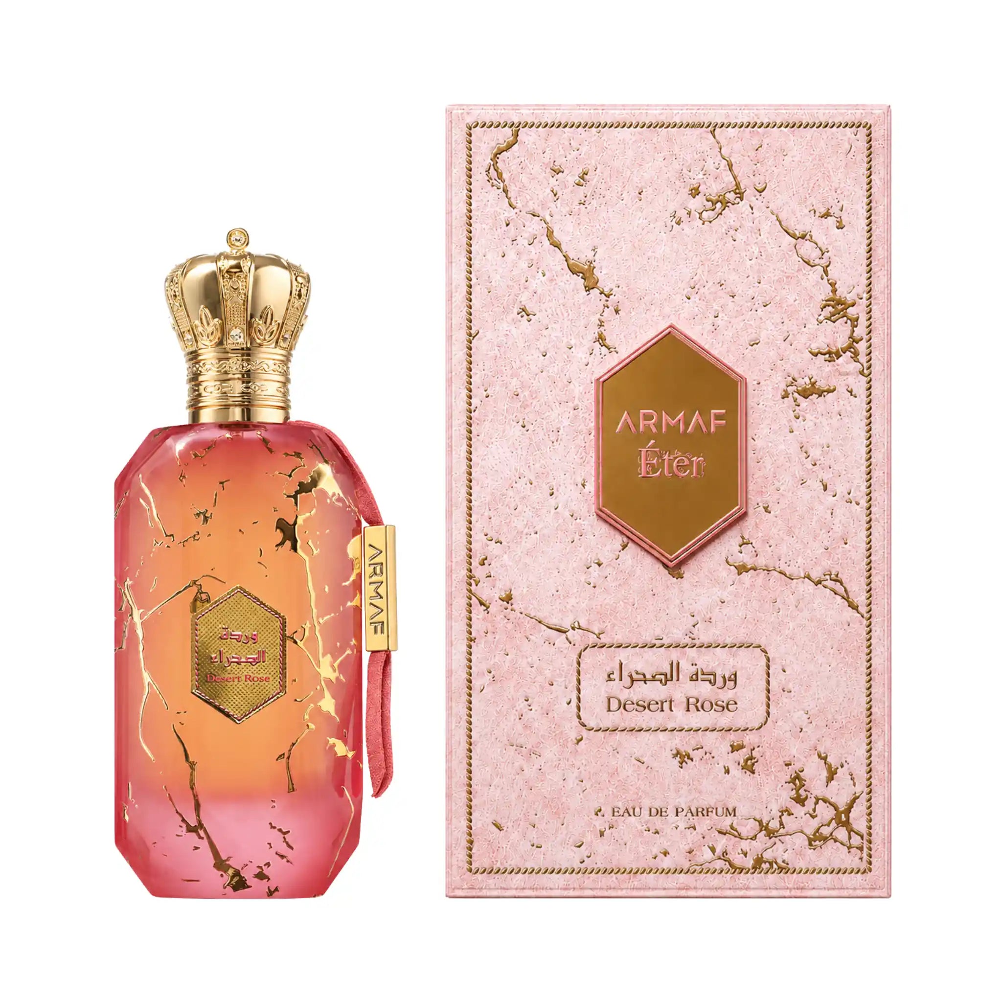 Caja y botella de Desert Rose Armaf Eau de Parfum