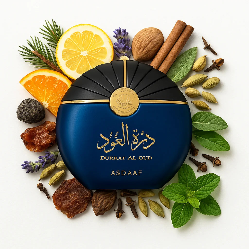 Durrat_Al_Oud_Asdaaf_Eau_de_Parfum_Unisex_Fondo_Blanco_Trufa_Salvia