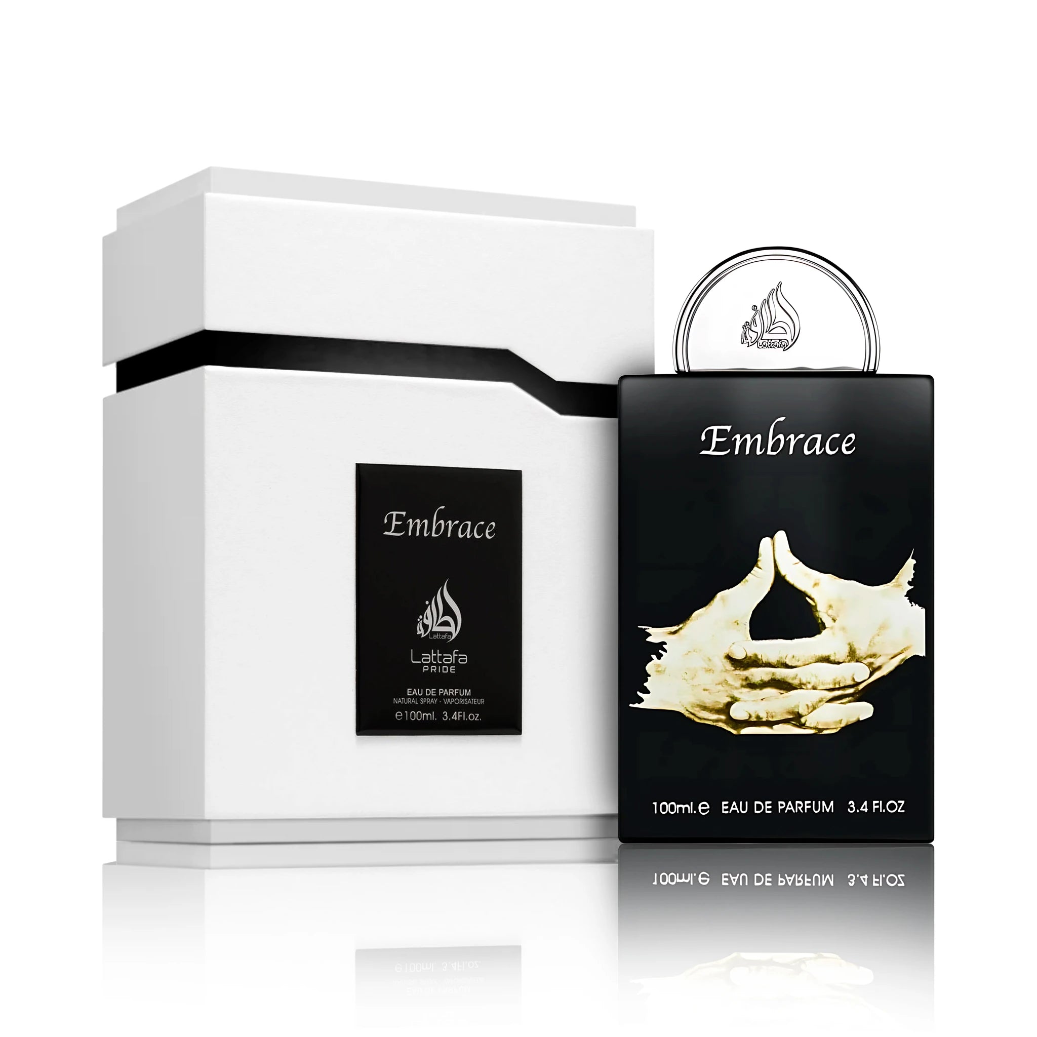 Frasco y caja de Embrance Lattafa Eau de Parfum Unisex