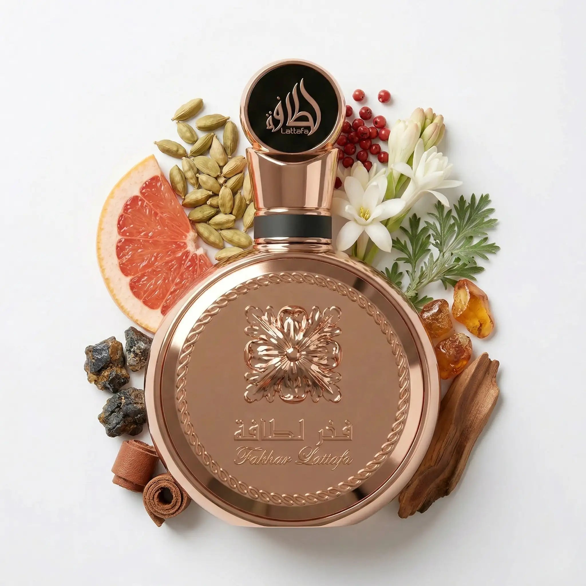 Fakhar_Exrtait_Lattafa_Fondo_Blanco_Ingredientes