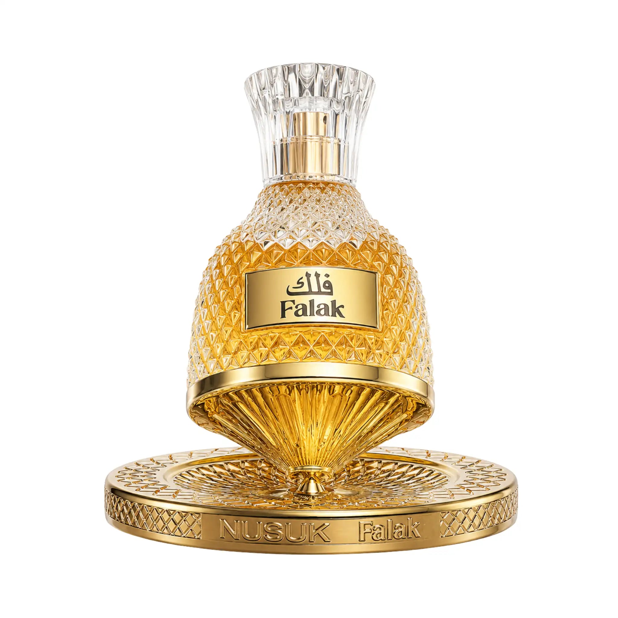 Botella y base del perfume Falak Nusuk Eau de Parfum