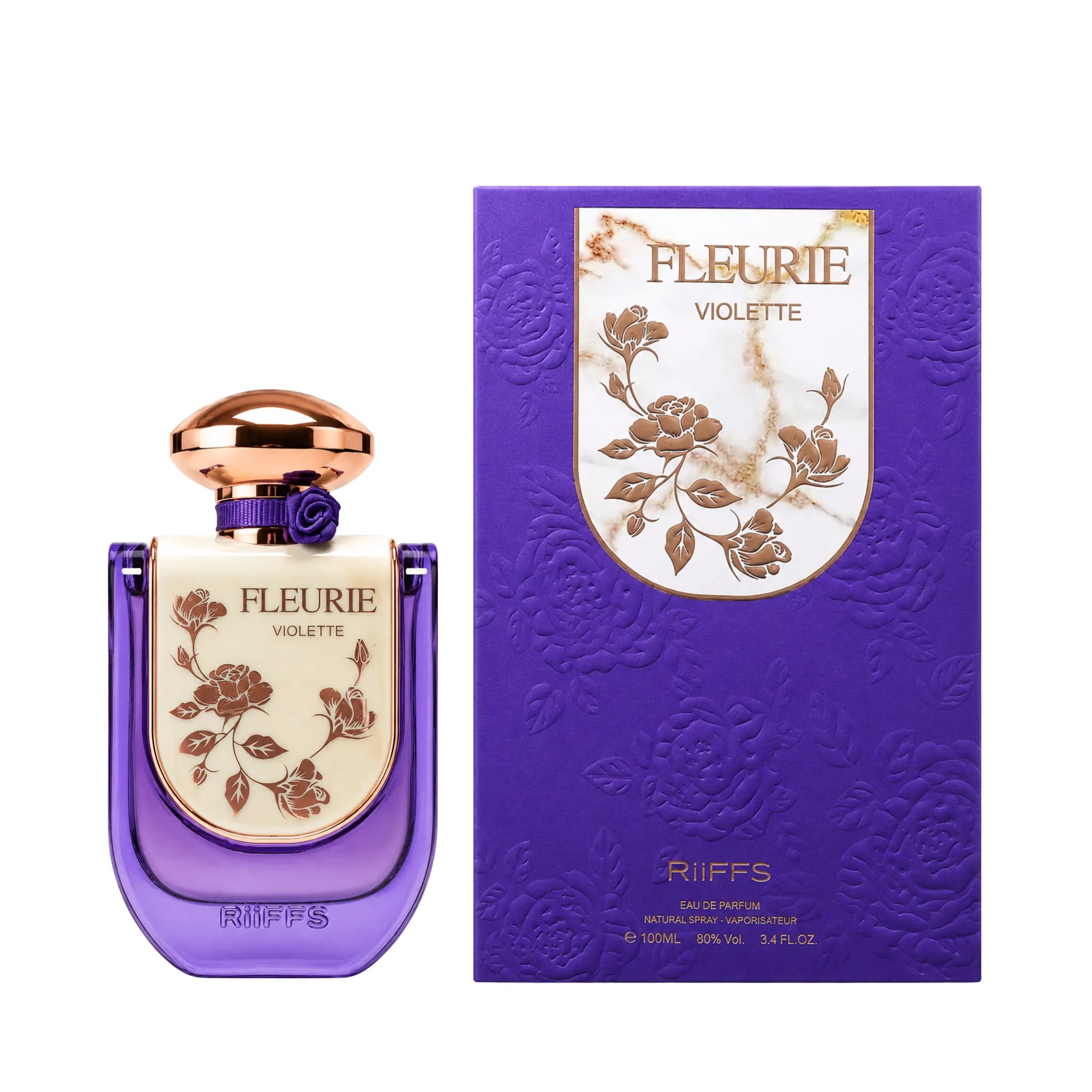 Fleurie Violette Riiffs Eau de Parfum con botella y caja