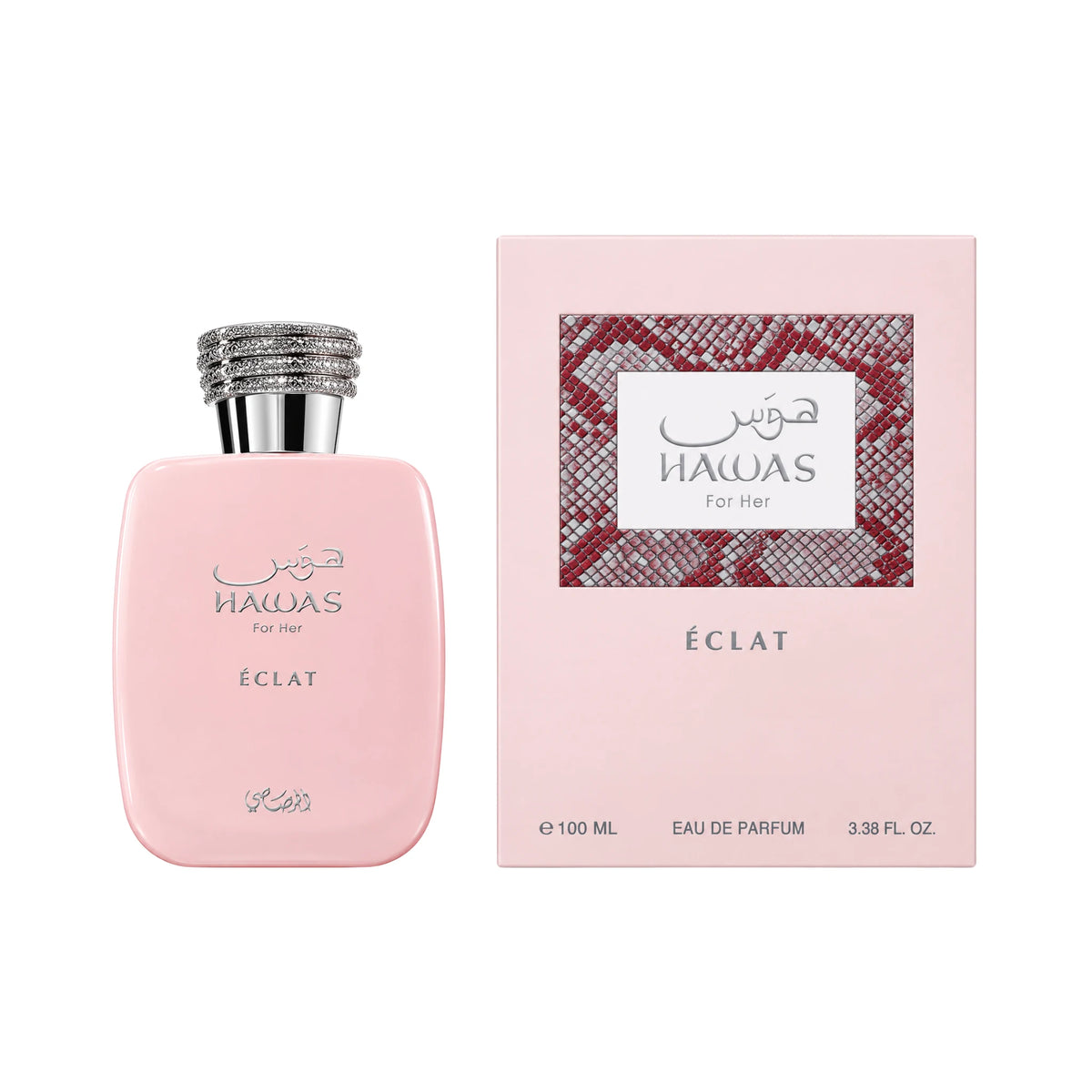 Botella y caja de Hawas Éclat Rasasi Eau de Parfum