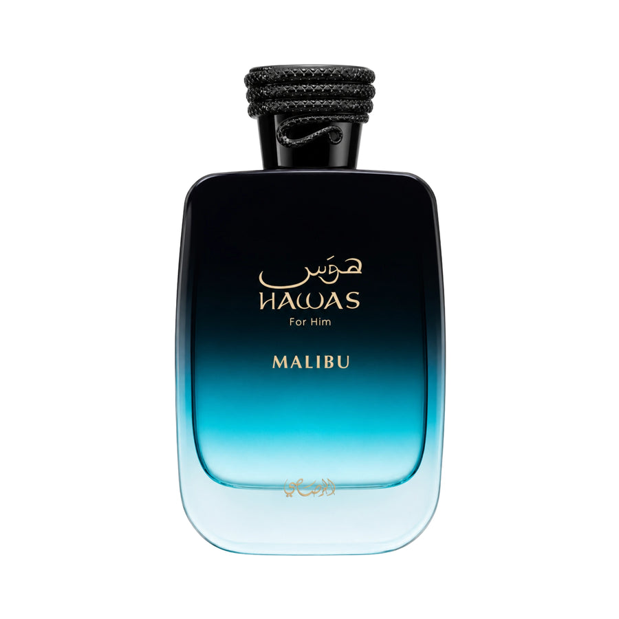 Hawas Malibu de Rasasi, perfume árabe afrutado para hombre