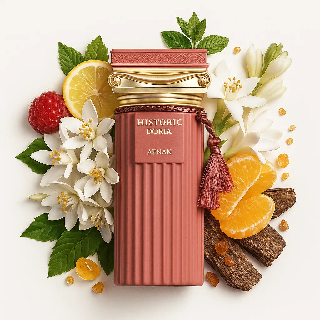 Historic_Doria_Afnan_Eau_de_Parfum_Unisex_Fondo_Blanco_Frambuesa_Mandarina