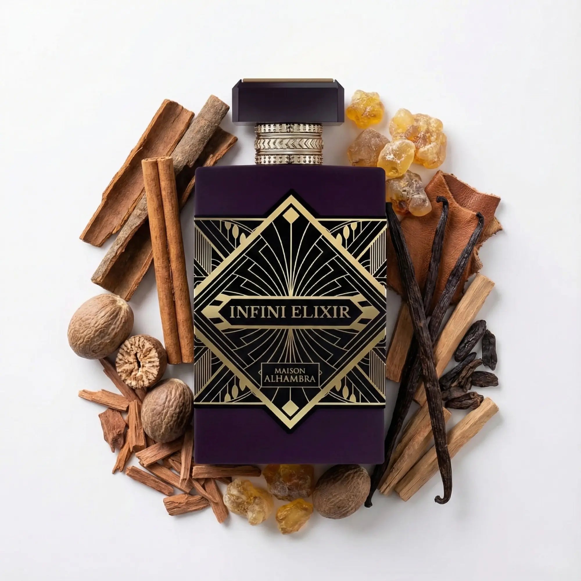 Infini_Elixir_Maison_Alhambra_Eau_de_Parfum_Para_Mujer_Fondo_Blanco_Canela_Nuez_Sandalo_Madera