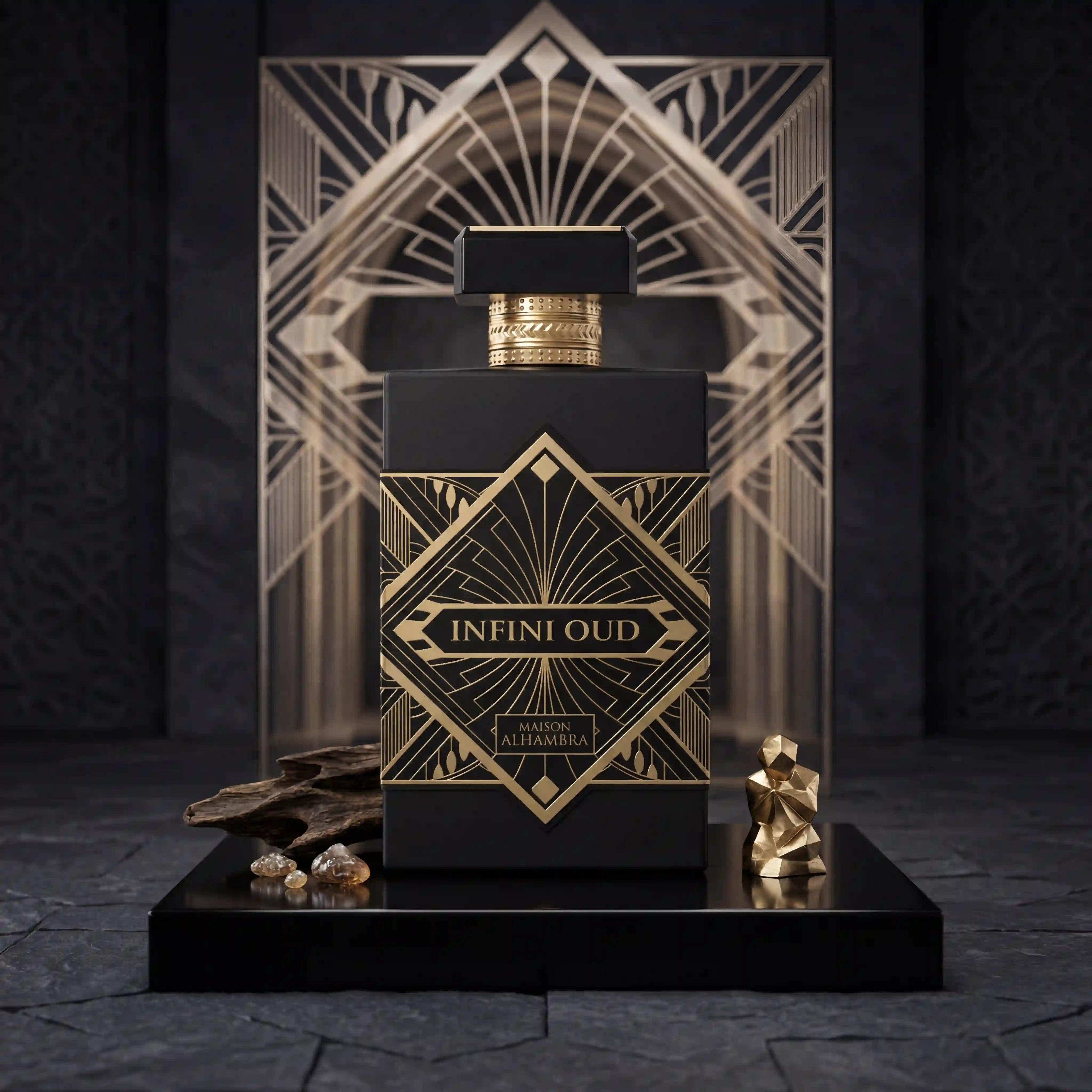 Infini_Oud_Maison_Alhambra_Eau_de_Parfum_Unisex_Fondo_Artistico