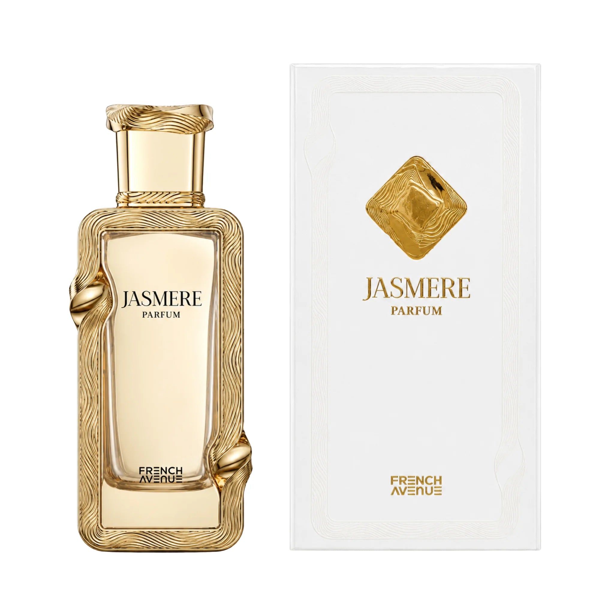 Caja y botella de Jasmere French Avenue Extrait de Parfum