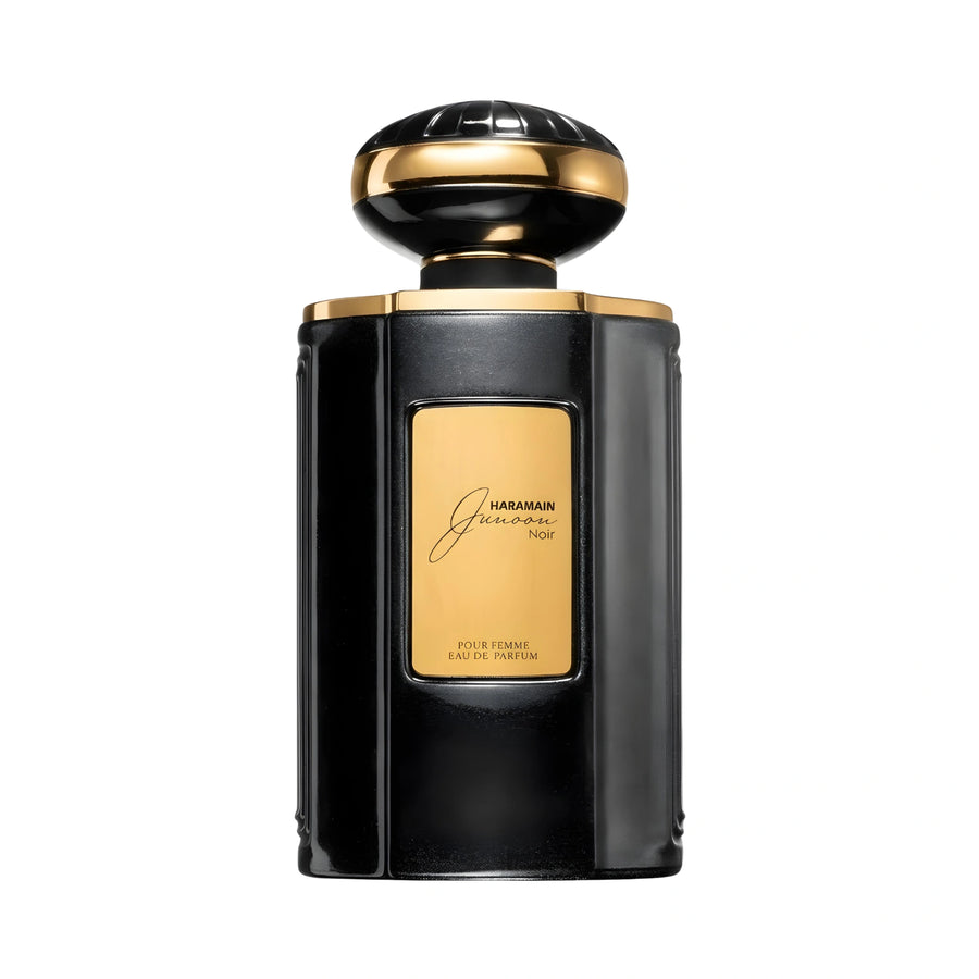 Junoon Noir de Al Haramain, perfume floral empolvado para mujer