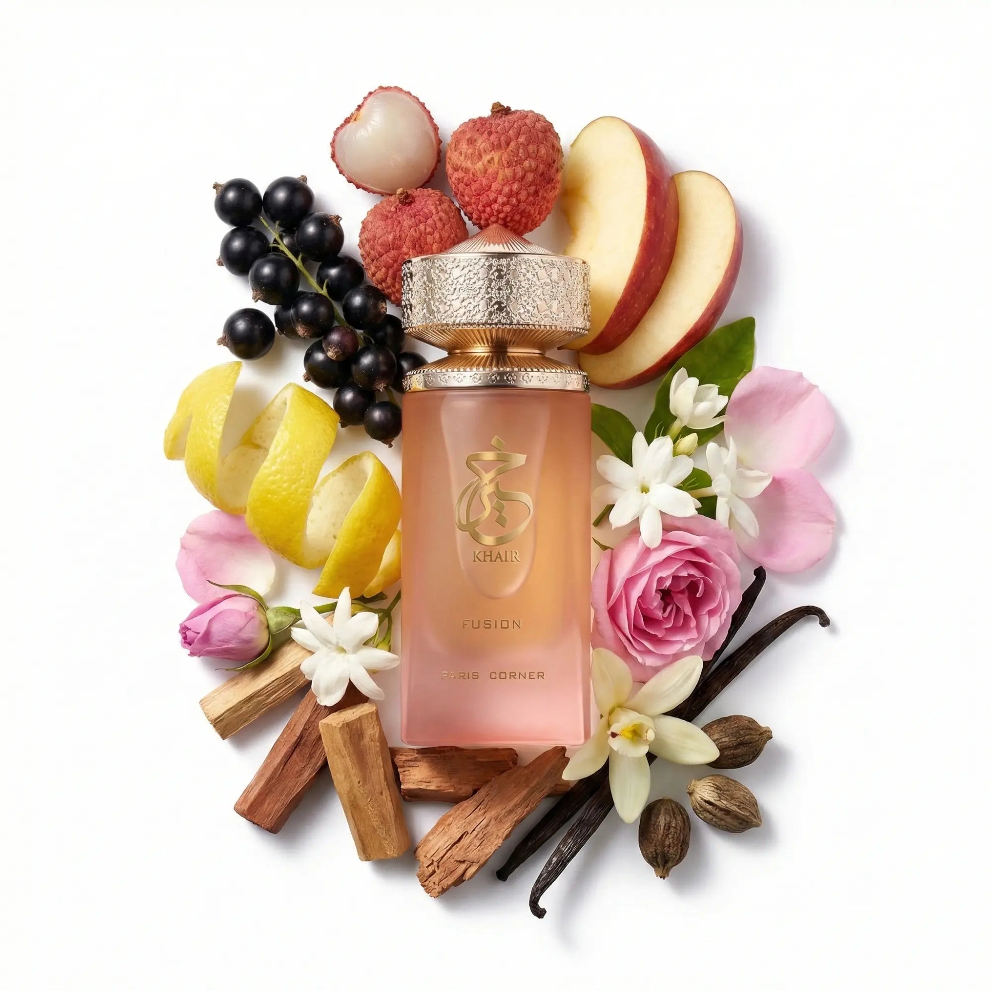 Khair_Fusion_Paris_Corner_Eau_de_Parfum_Para_Mujer_Fondo_Blanco_Lichi_Manzana