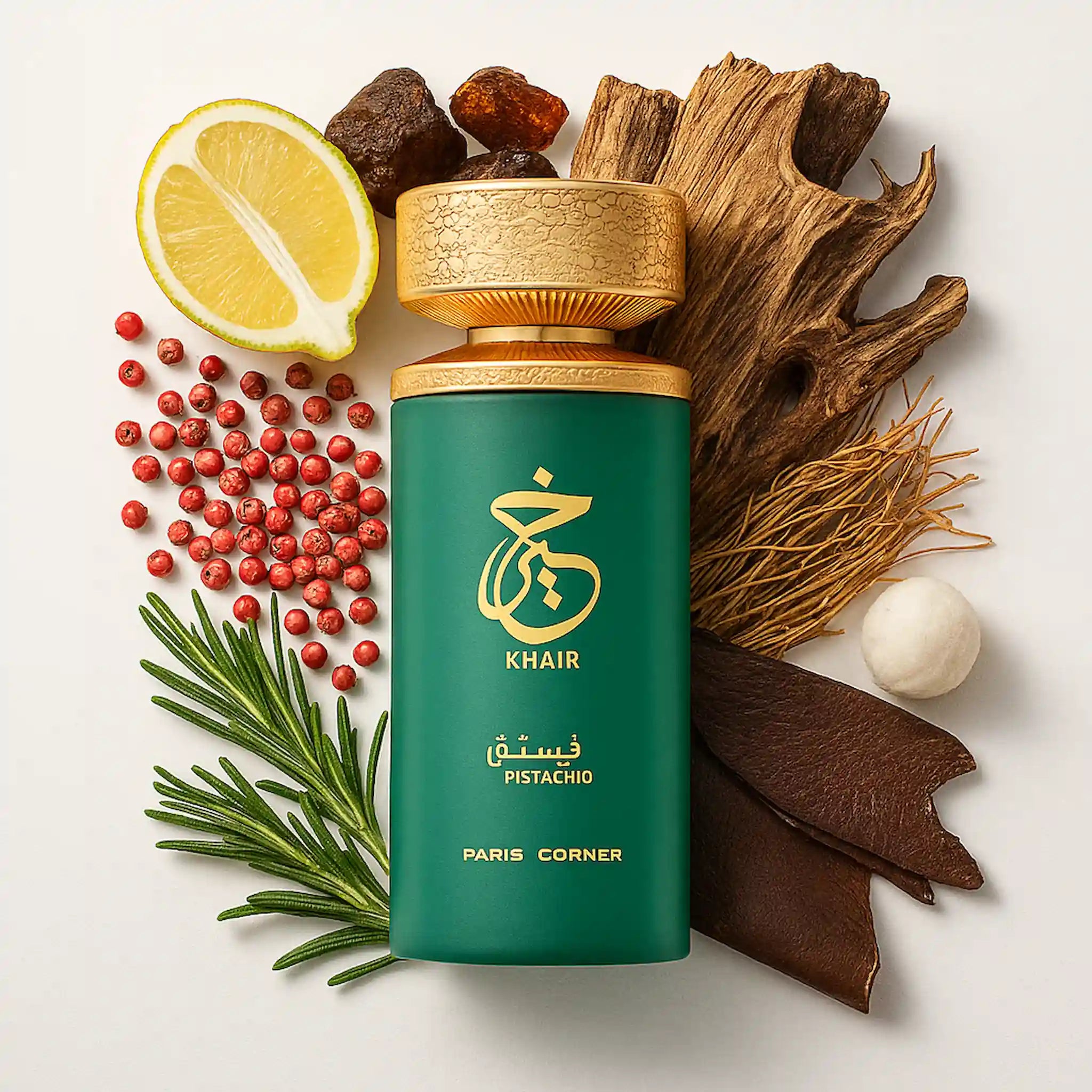 Khair_Paris_Corner_Eau_de_Parfum_Unisex_Fondo_Blanco_Davana_Pimienta