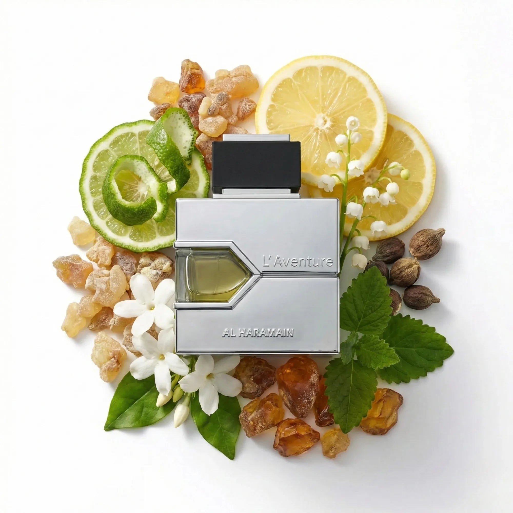 L_Aventure_Al_Haramain_Eau_de_Parfum_Para_Hombre_Fondo_Blanco_Elemi_Limon