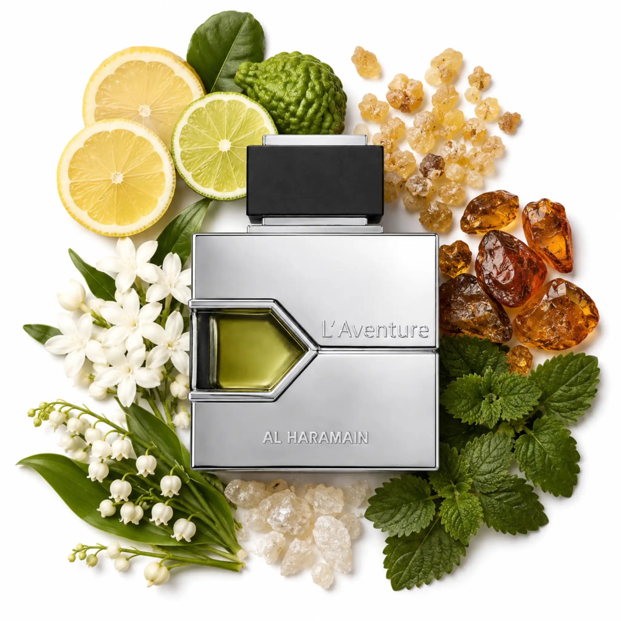 L_Aventure_Al_Haramain_Eau_de_Parfum_Para_Hombre_Fondo_Blanco_Elemi_Limon