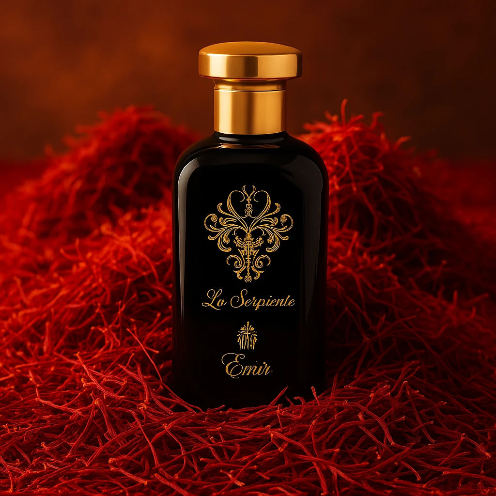 La Serpiente Emir Eau de Parfum Unisex con fondo de pimentón