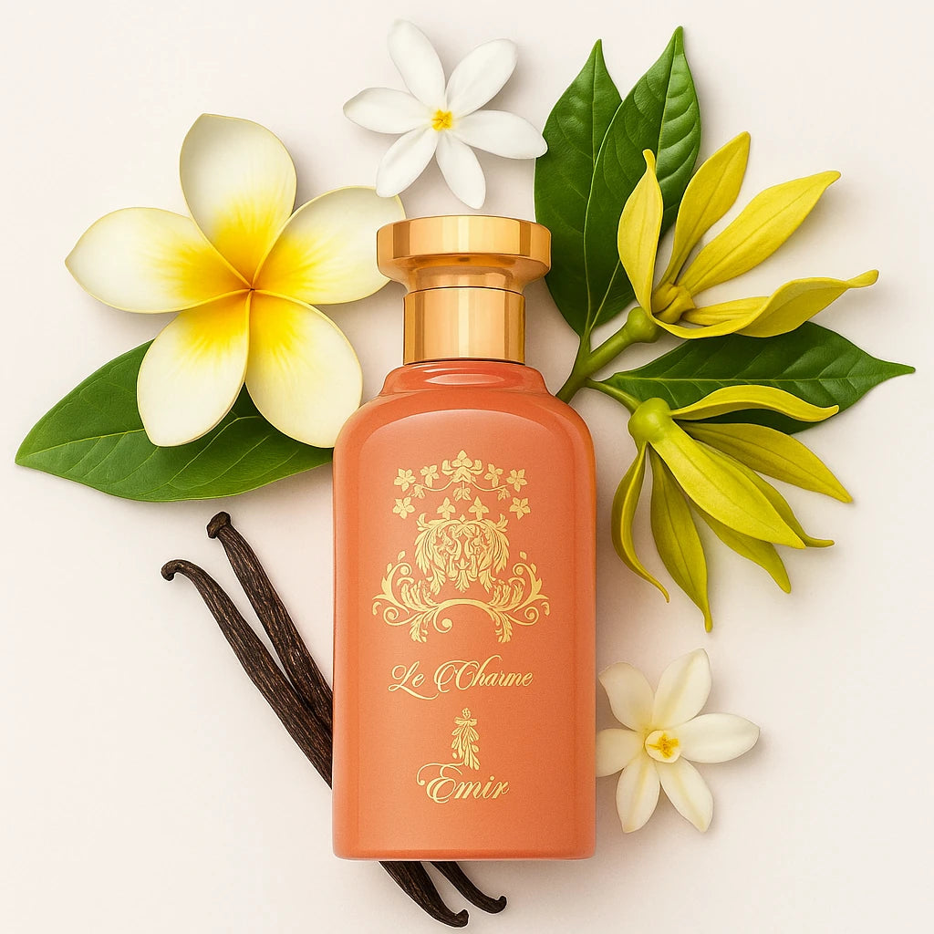 Le_Charme_Emir_Eau_de_Parfum_Para_Mujer_Fondo_Blanco_Tiare_Vainilla