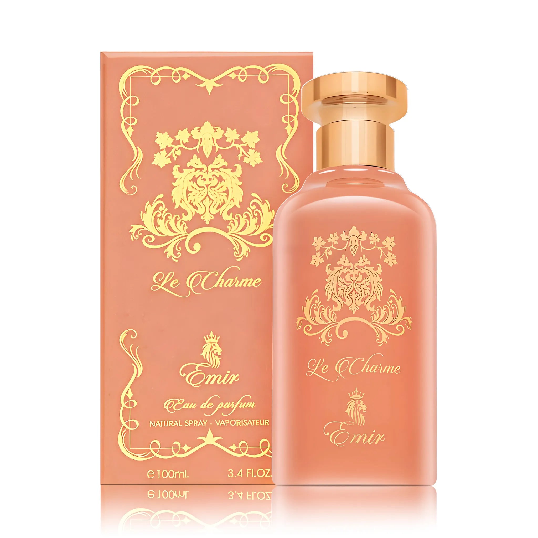 Frasco y caja de Le Charme Emir Eau de Parfum Para Mujer