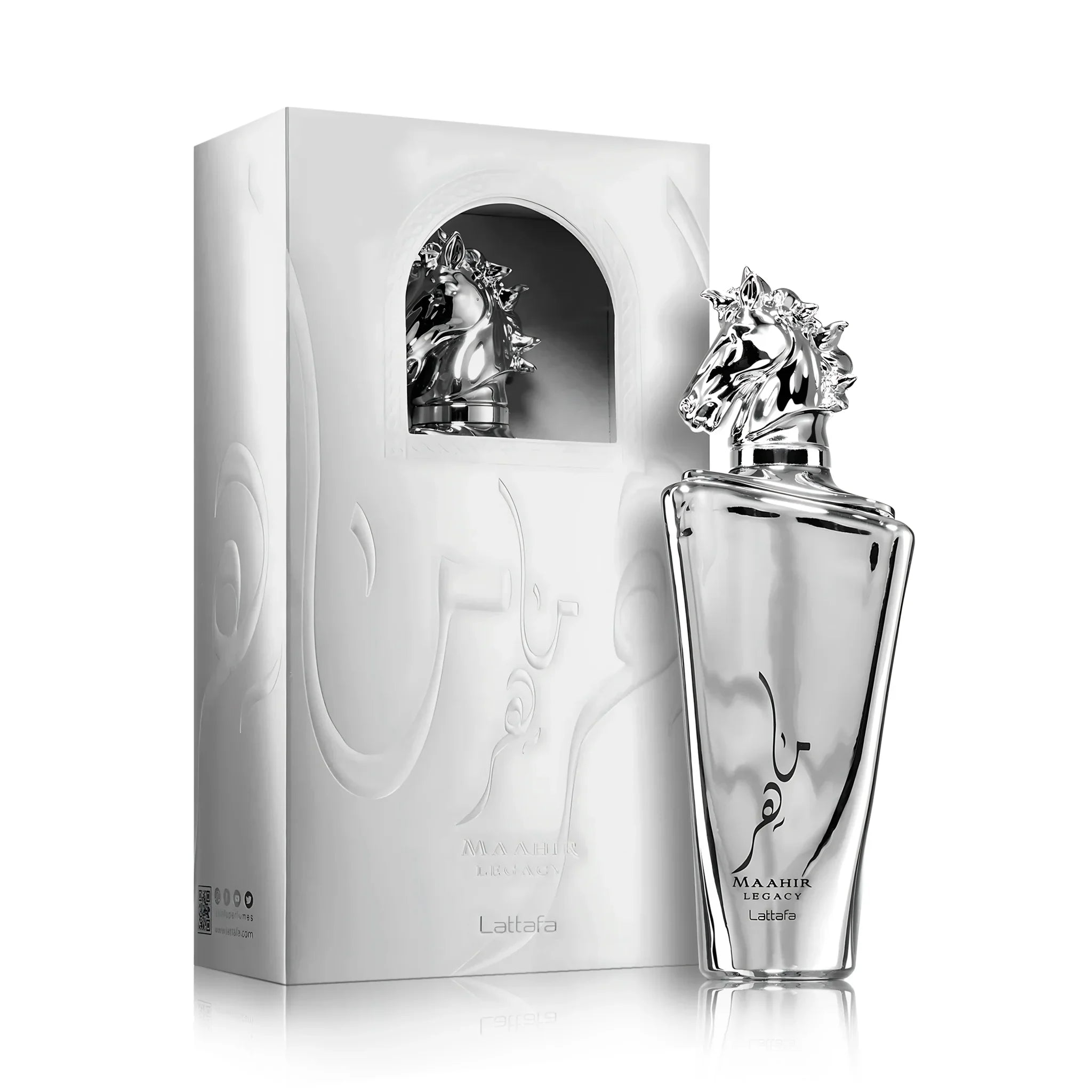 Frasco y caja de Maahir Legacy Lattafa Eau de Parfum Para Hombre