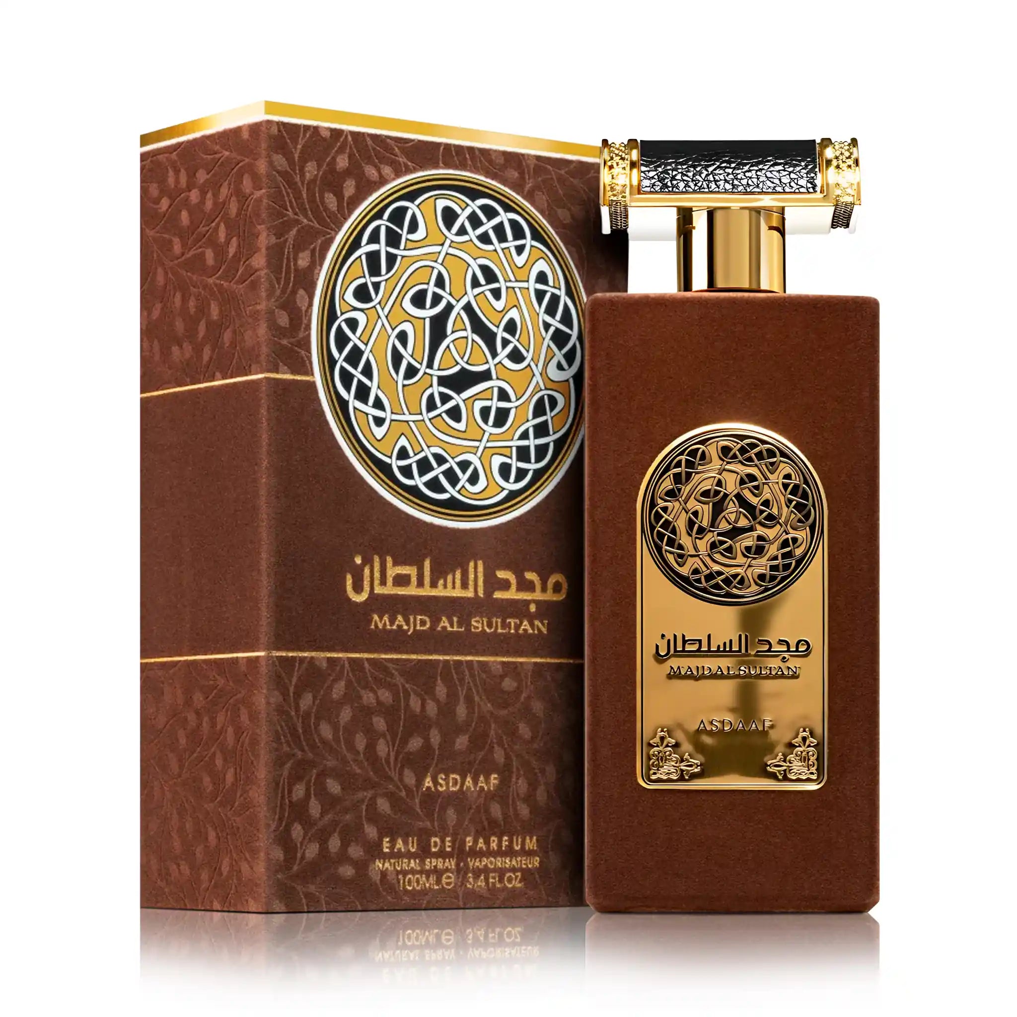 Frasco y caja de Majd Al Sultan Asdaaf Eau de Parfum Para Hombre