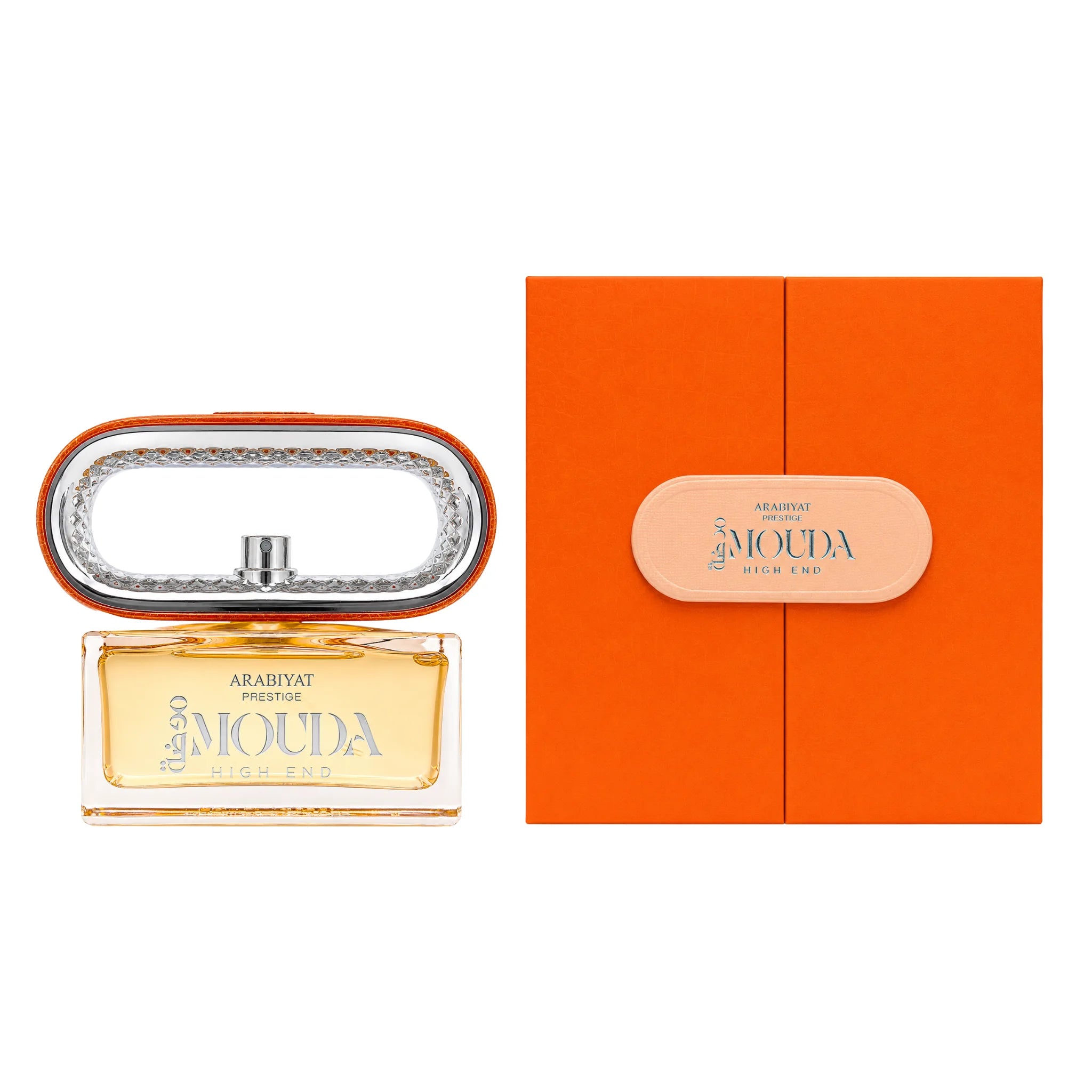 Botella y caja de Mouda High End Arabiyat Prestige Eau de Parfum