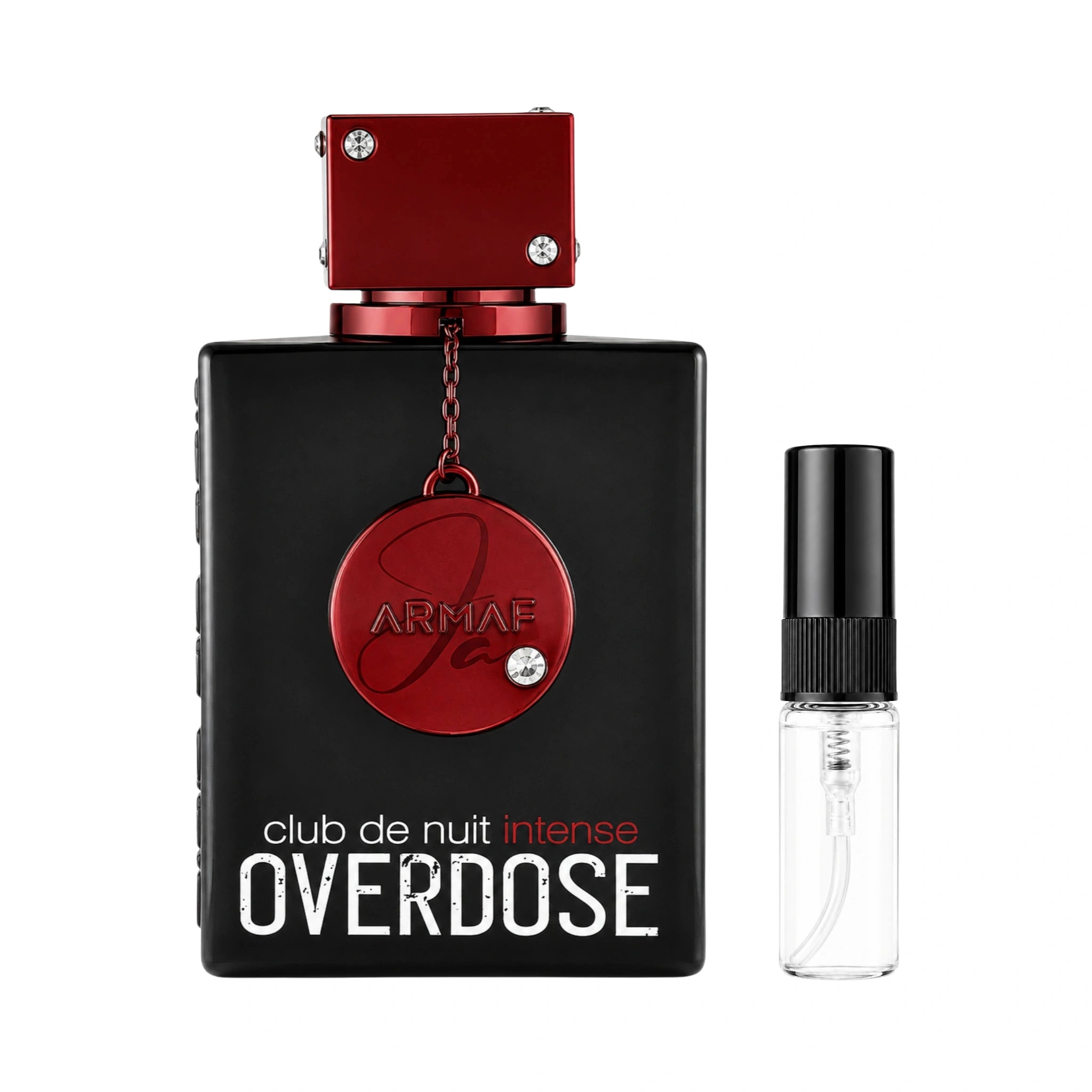 Decant de Club De Nuit Intense Overdose Armaf Eau de Parfum con fondo