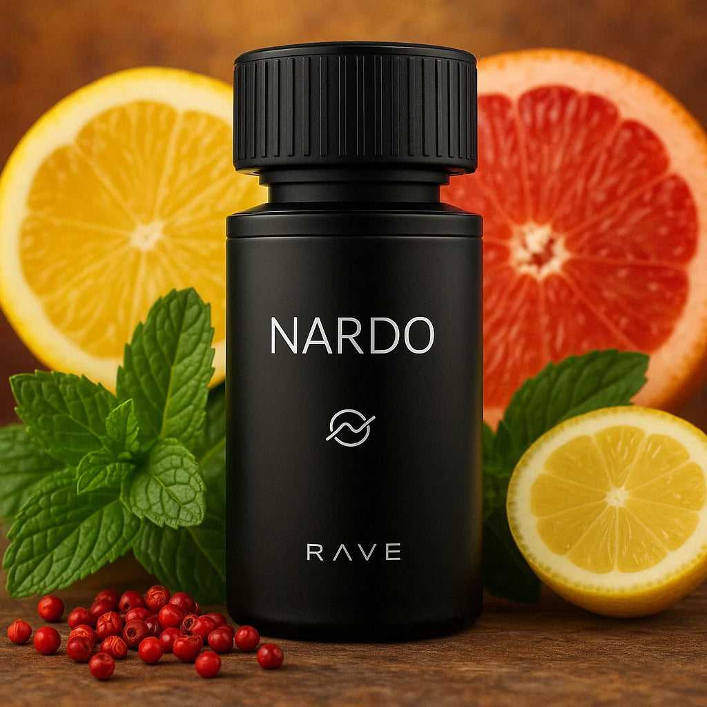 Nardo Black Rave Eau de Parfum Unisex con fondo de frutas