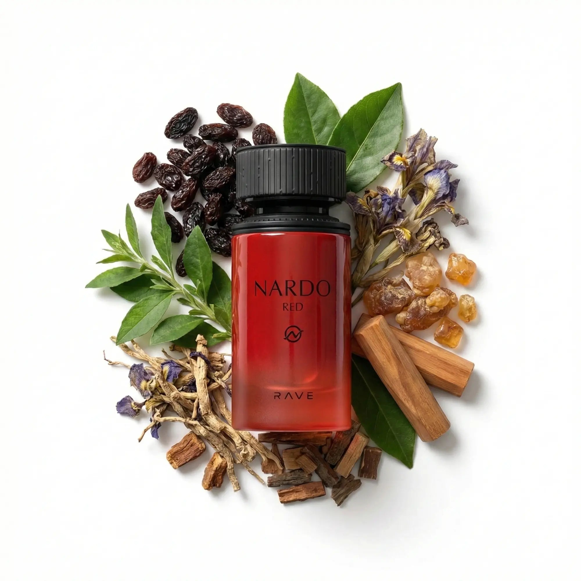 Nardo_Red_Rave_Eau_de_Parfum_Unisex_Fondo_Blanco_Pasas_Resina