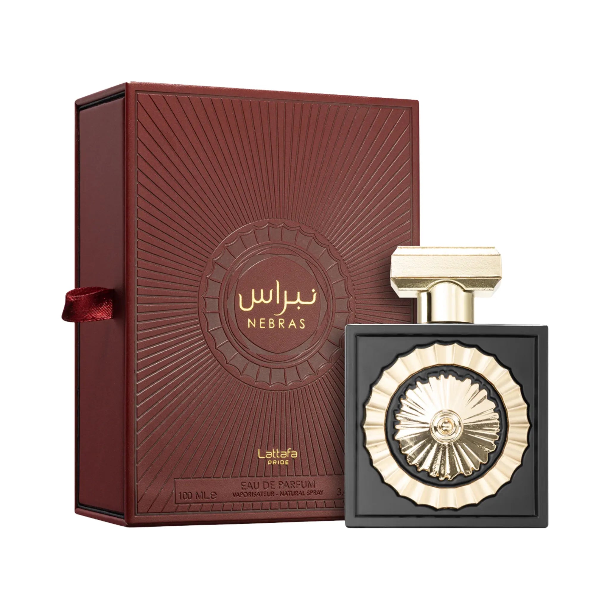 Nebras Lattafa Eau de Parfum Unisex con su frasco y caja