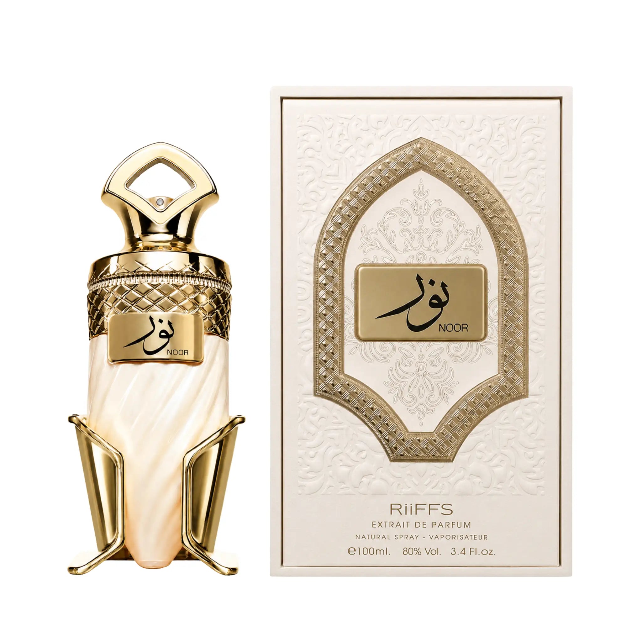 Caja y botella de Noor Riiffs Extrait de Parfum