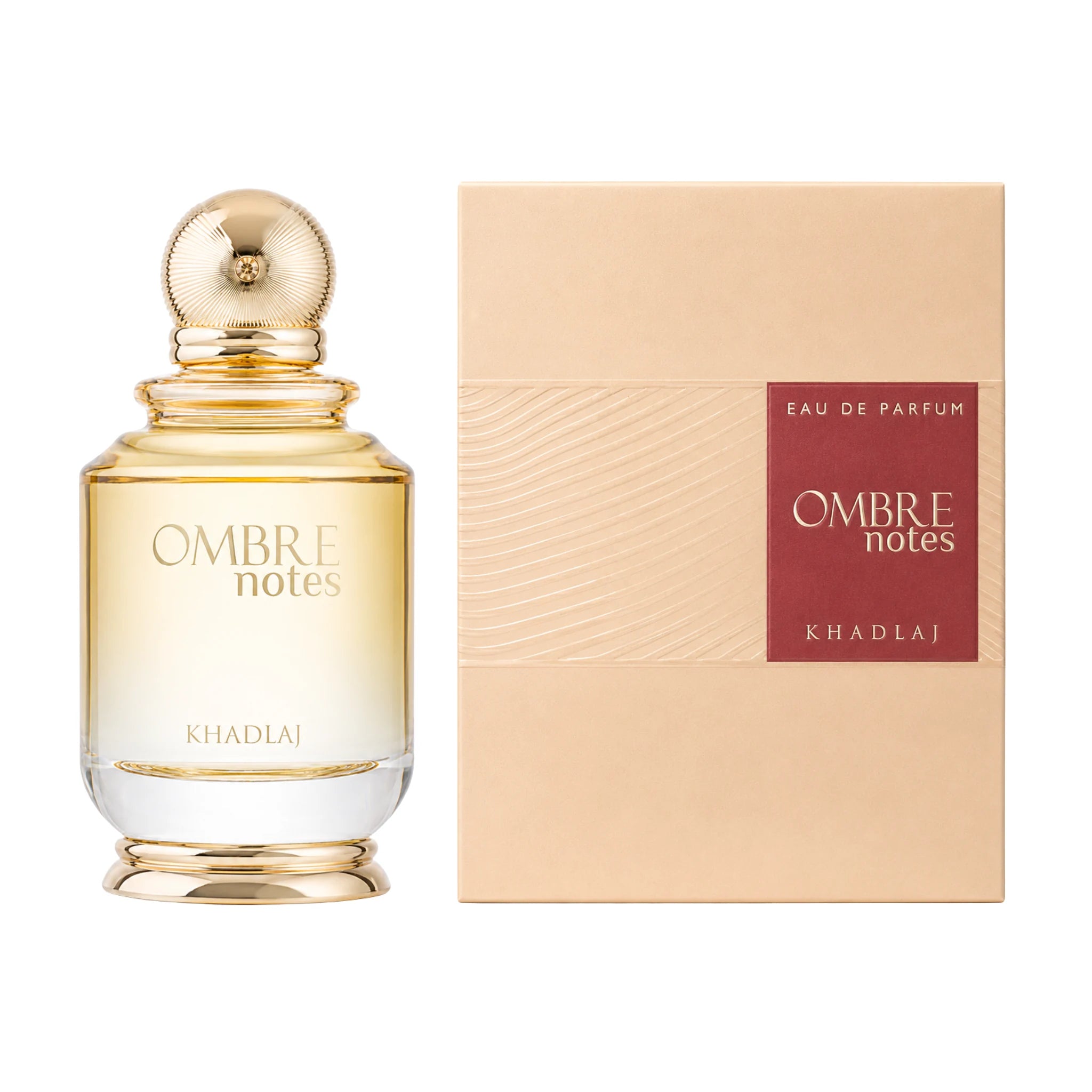 Caja y botella del perfume Ombre Notes Khadlaj Eau de Parfum