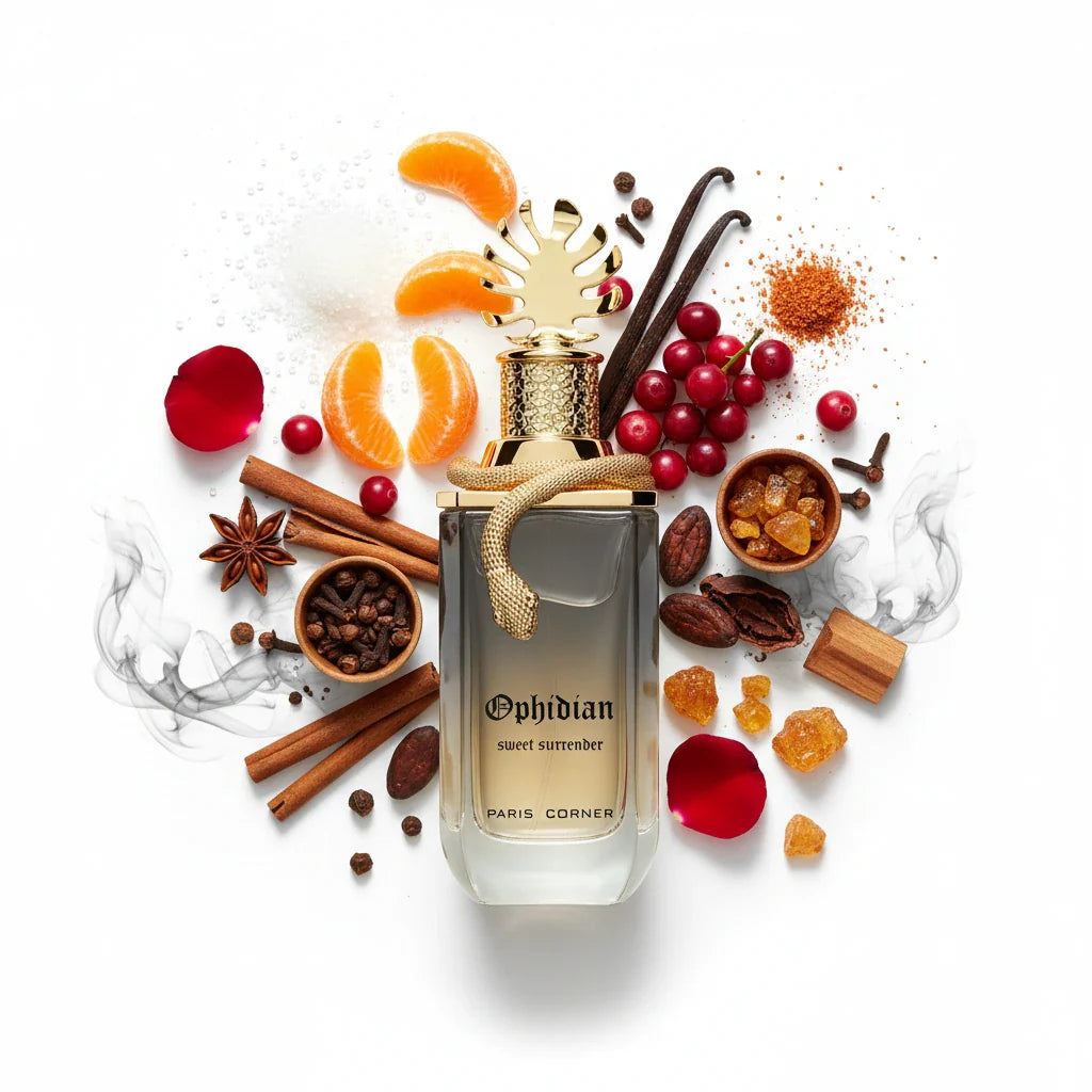 Ophidian Sweet Surrender Paris Corner Eau de Parfum Unisex con fondo de ingredientes