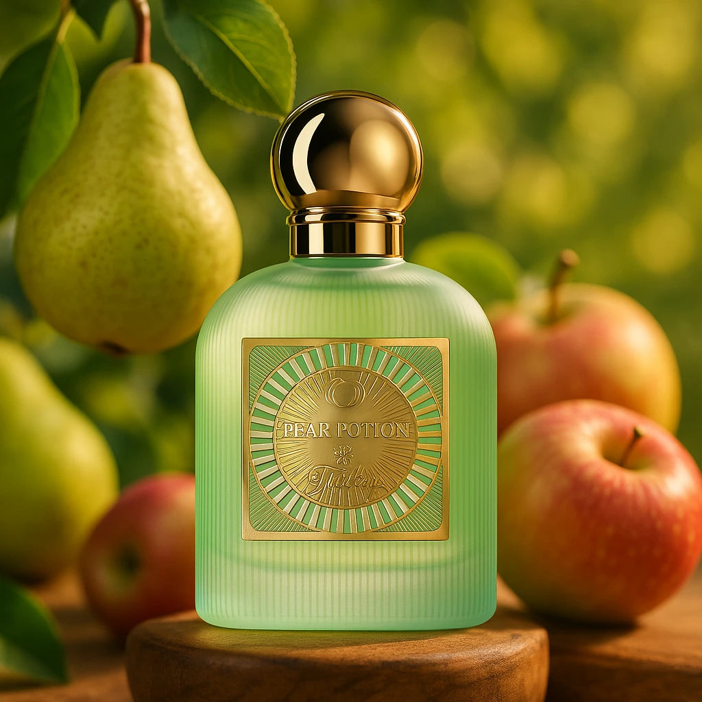 Pear Potion Emir Eau de Parfum Para Mujer con fondo de manzana y pera