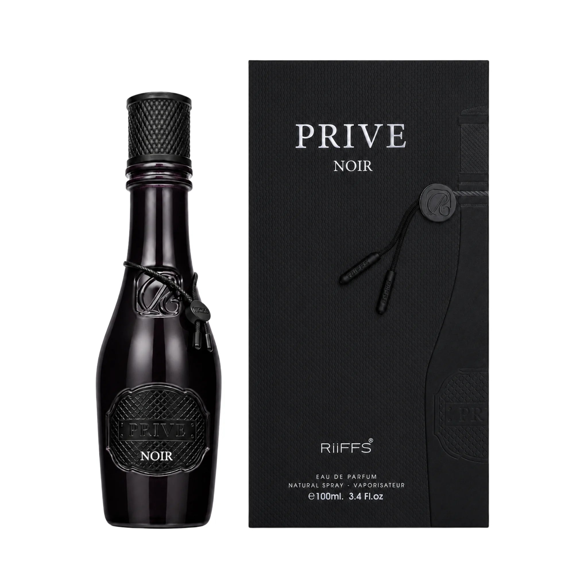 Caja y botella de Prive Noir Riiffs Eau de Parfum