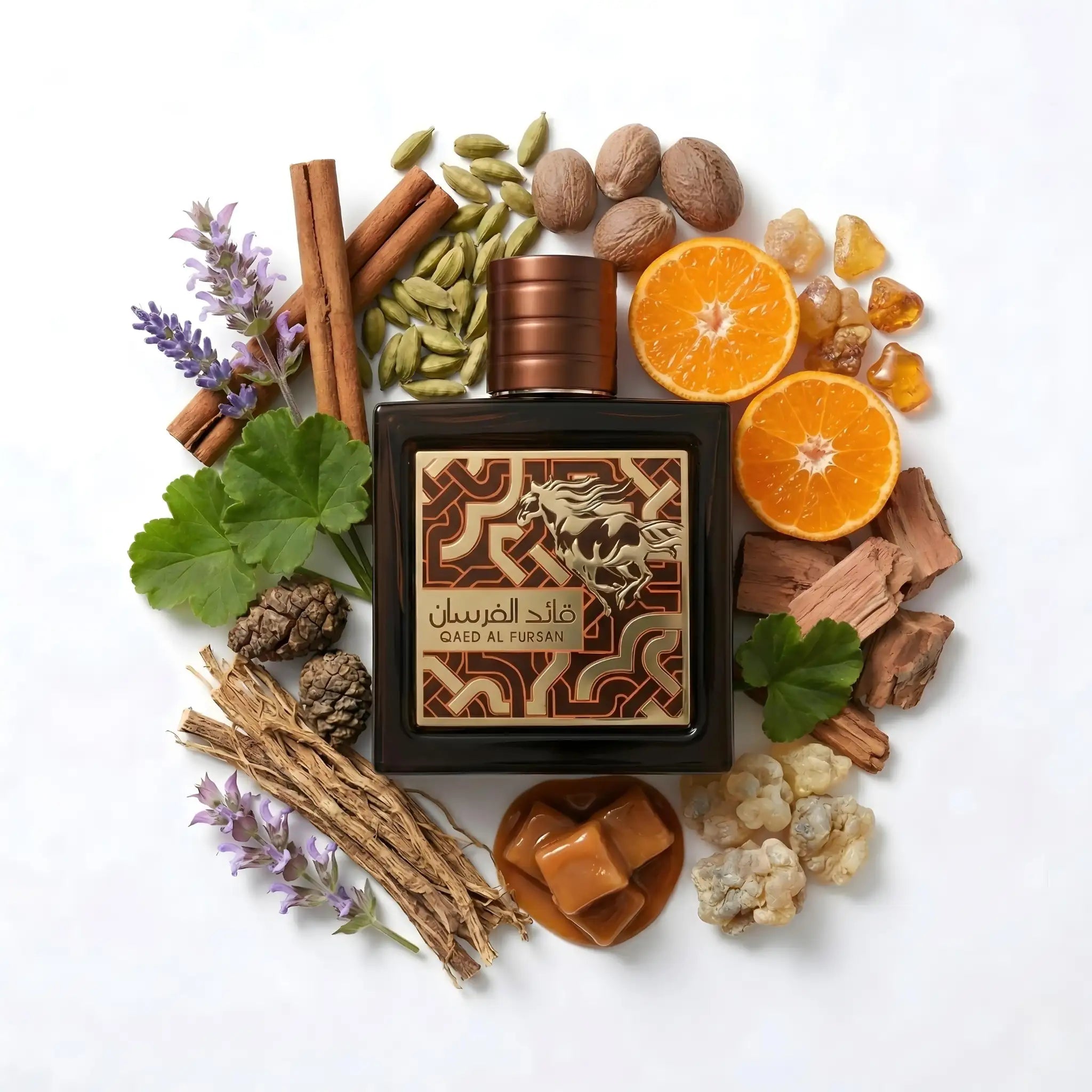 Qaed Al Fursan Untamed Lattafa Eau de Parfum Para Hombre con ingredientes