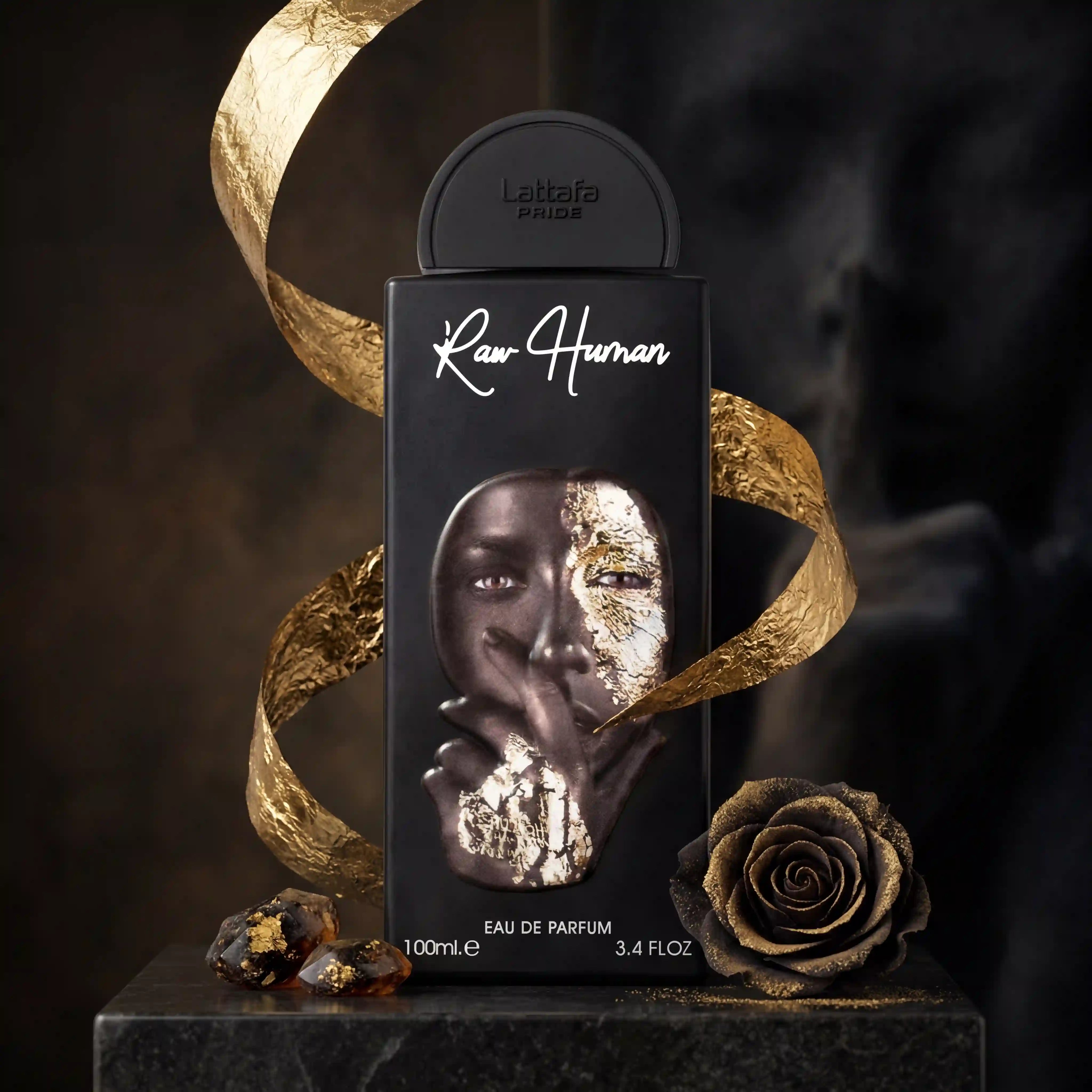 Raw_Human_Lattafa_Eau_de_Parfum_Unisex_Fondo_Artistico