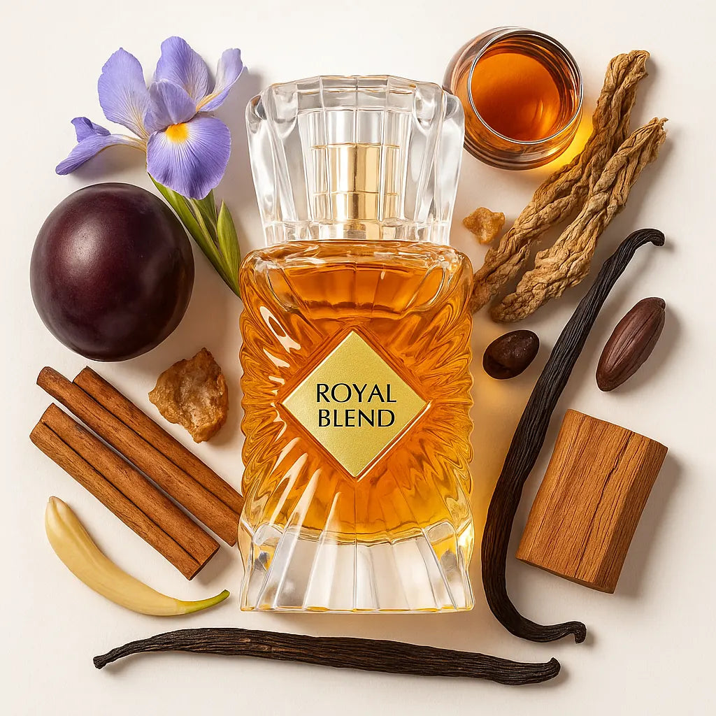 Royal Blend French Avenue Extrait de Parfum Unisex con fondo de ingredientes