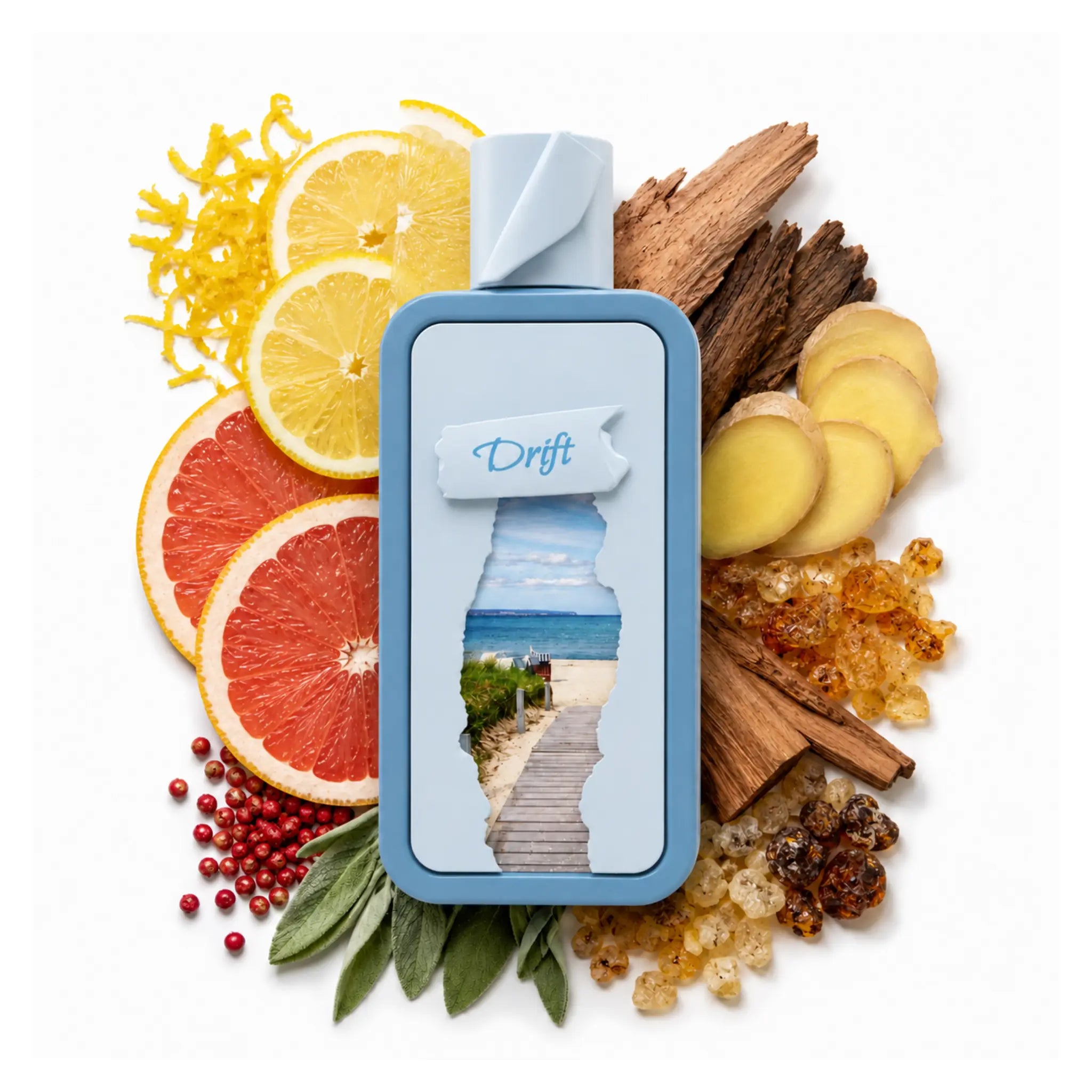 Seasons Drift Riiffs Eau de Parfum con ingredientes de fondo