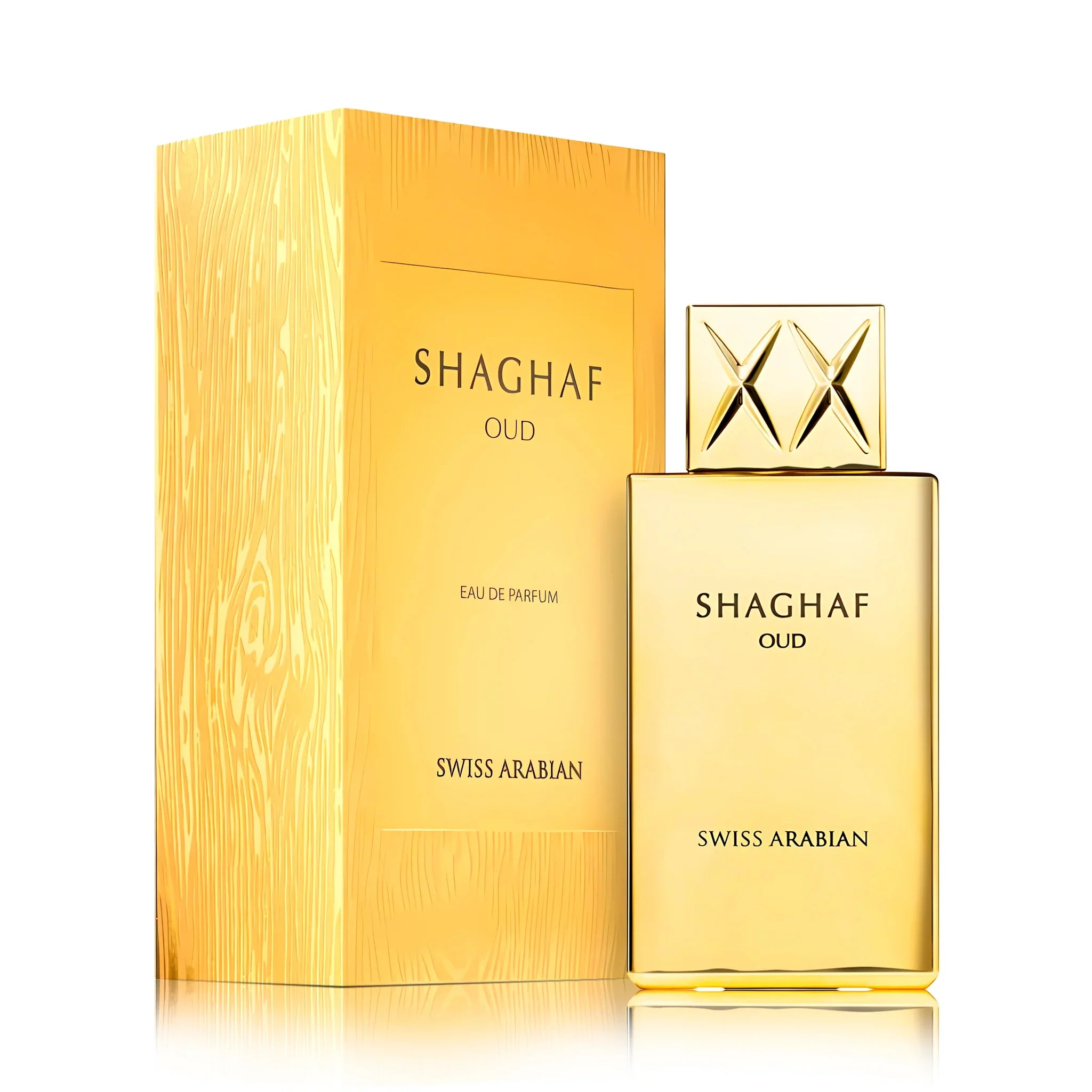 Frasco y caja del perfume Shaghaf Oud Swiss Arabian Eau de Parfum Unisex