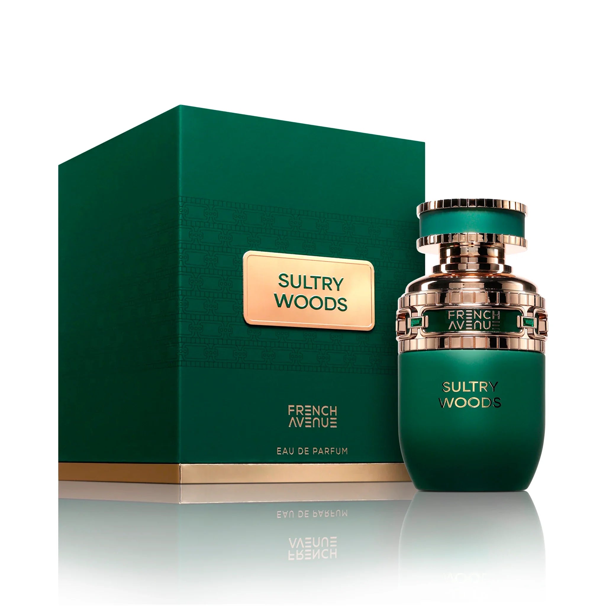 Frasco y caja de Sultry Woods French Avenue Eau de Parfum Unisex