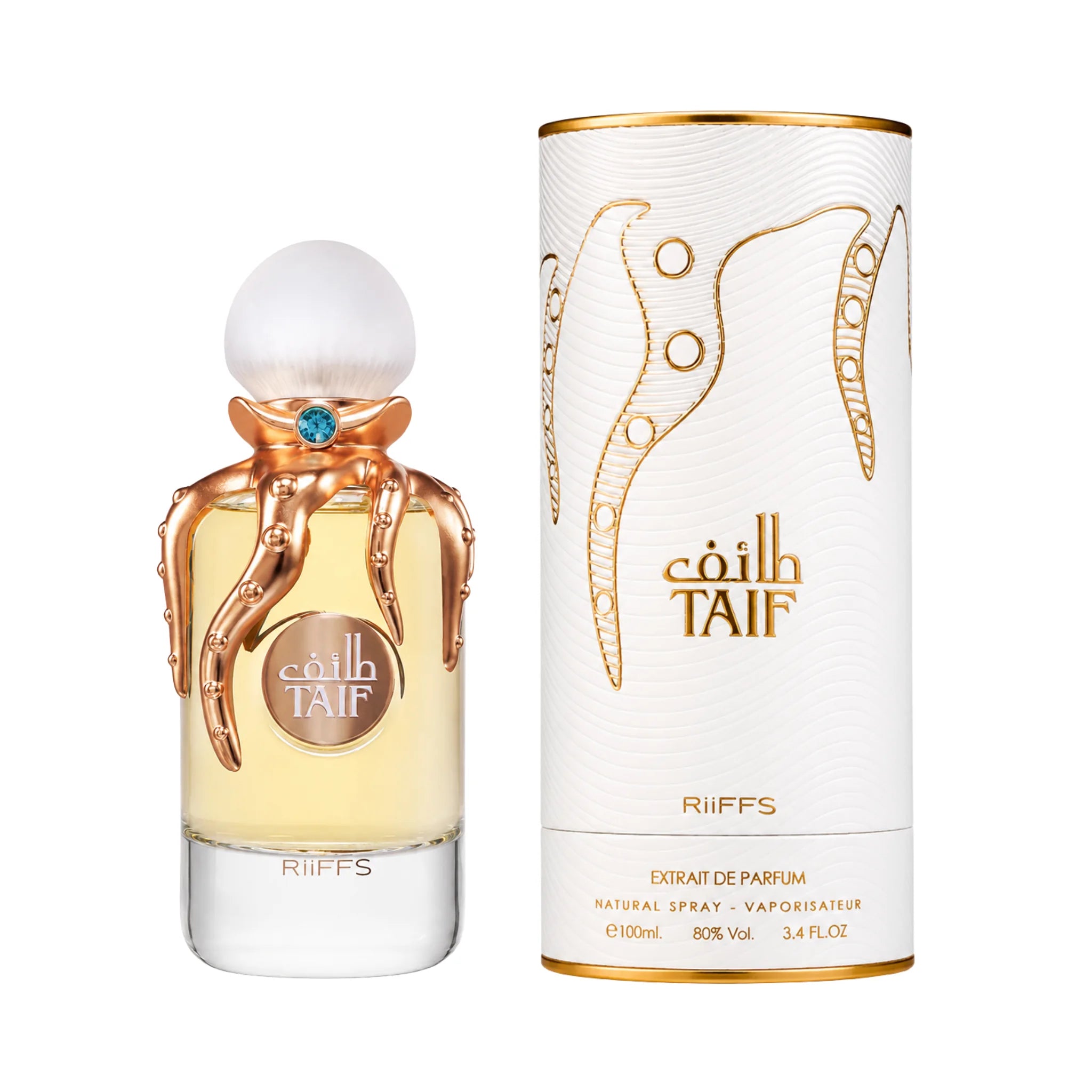 Caja y botella de Taif Riiffs Extrait de Parfum