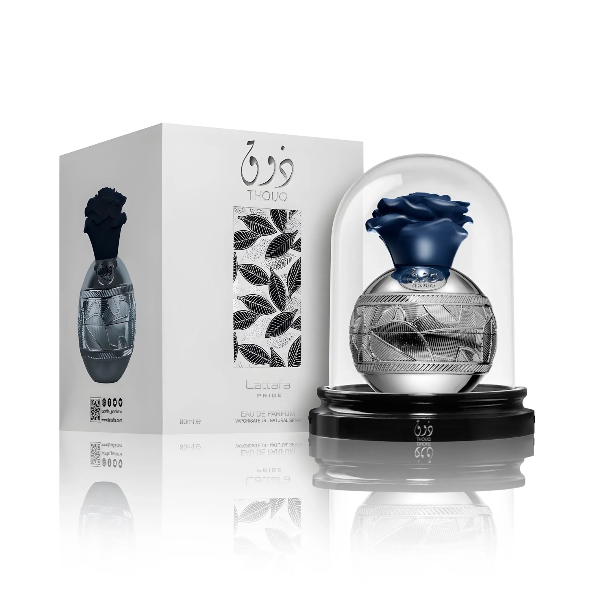 Frasco y caja de Thouq Lattafa Eau de Parfum Para Mujer