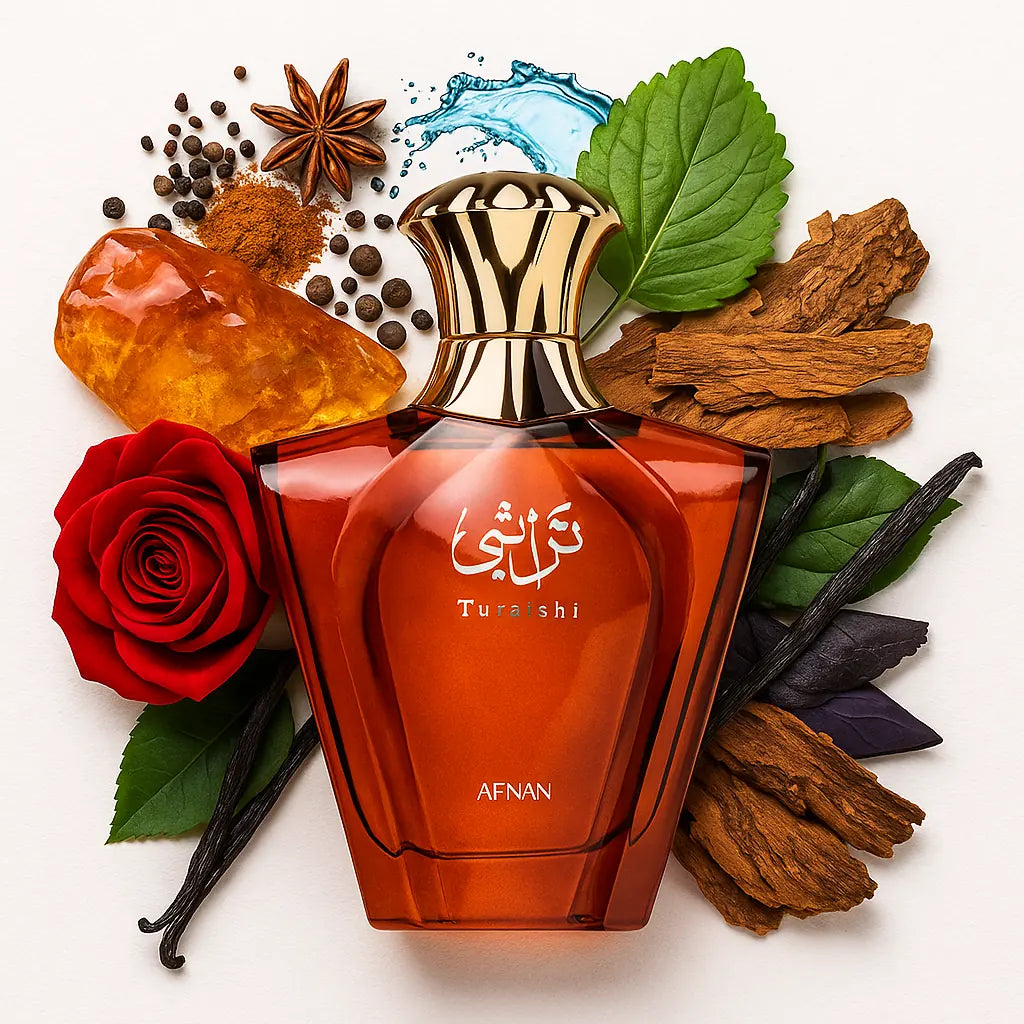 Turathi_Brown_Afnan_Eau_de_Parfum_Para_Hombre_Fondo_Blanco_Rosa_Ambar