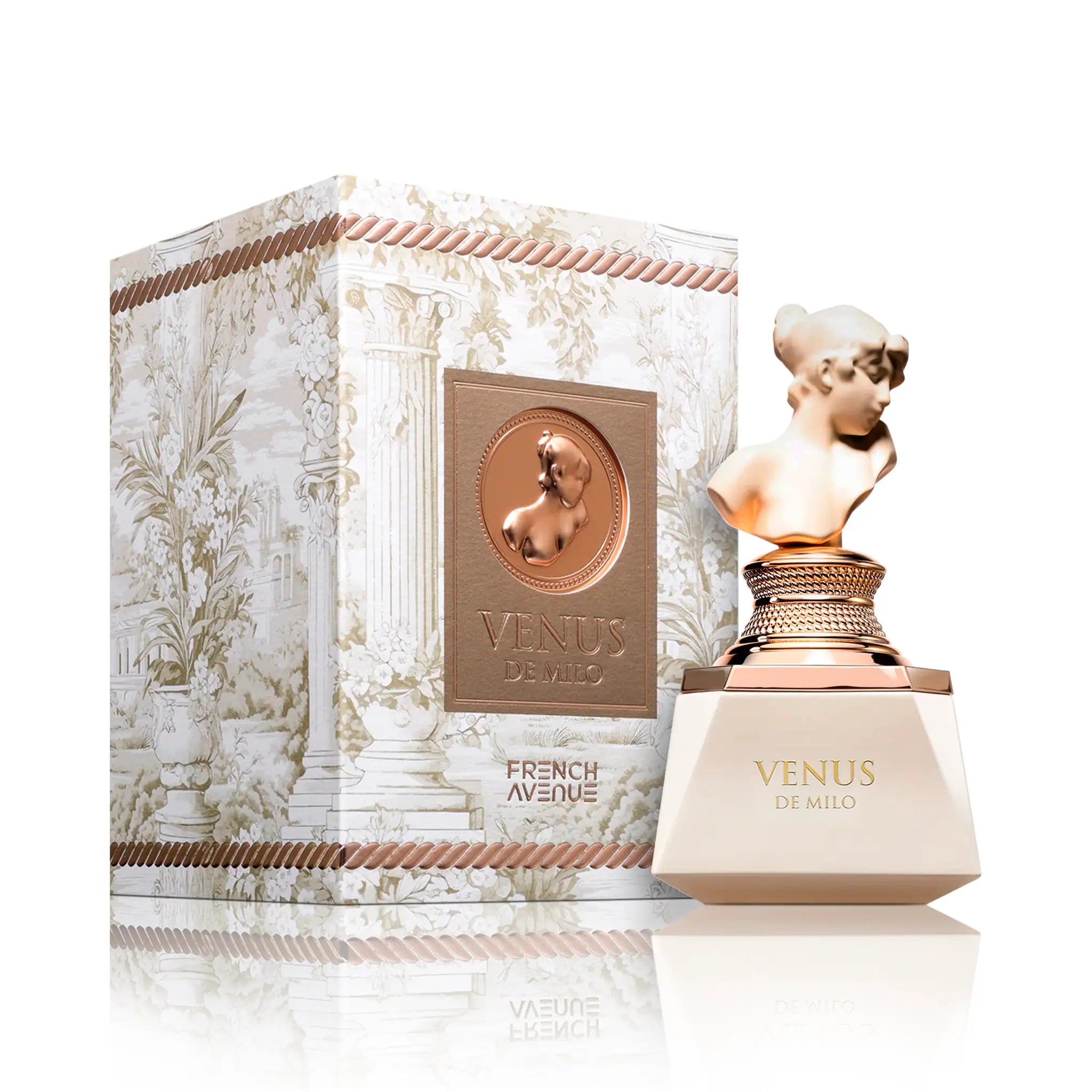 Frasco y caja de Venus de Milo French Avenue Eau de Parfum Para Mujer