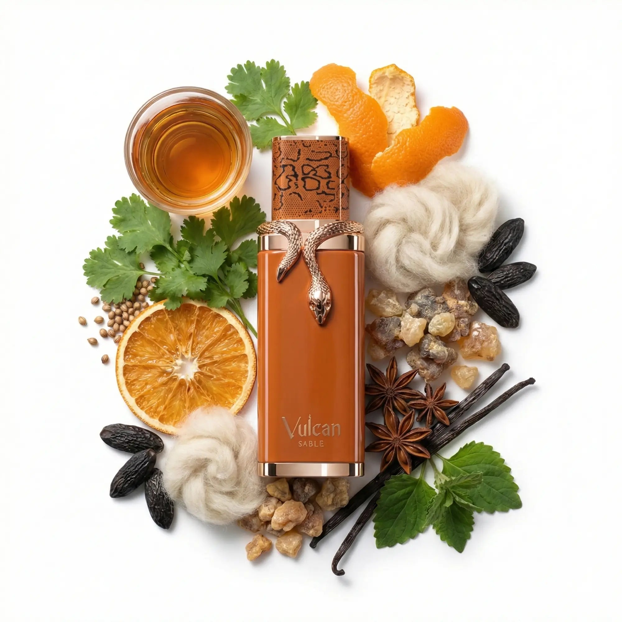 Vulcan Sable French Avenue Eau de Parfum Unisex con fondo de ingredientes