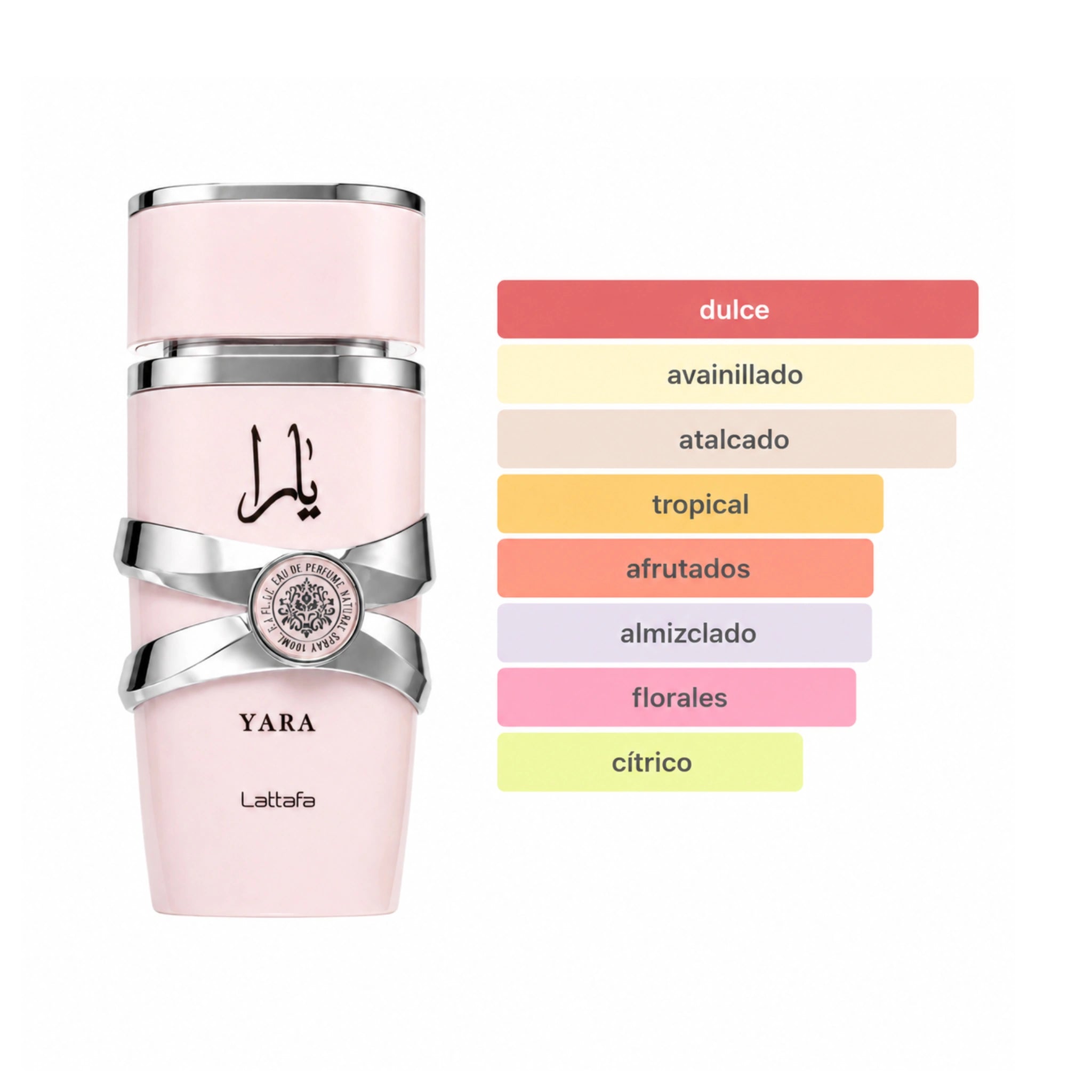 Aromas del perfume Yara Rosa Lattafa Eau de Parfum