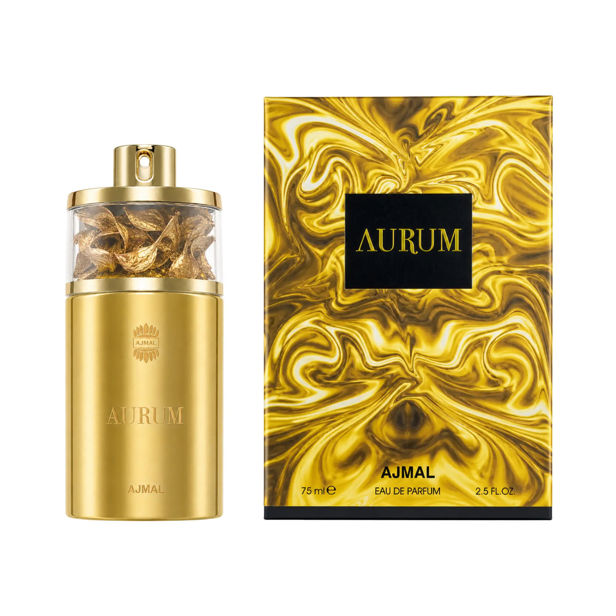 Frasco y caja de Aurum Ajmal Eau de Parfum Para Mujer