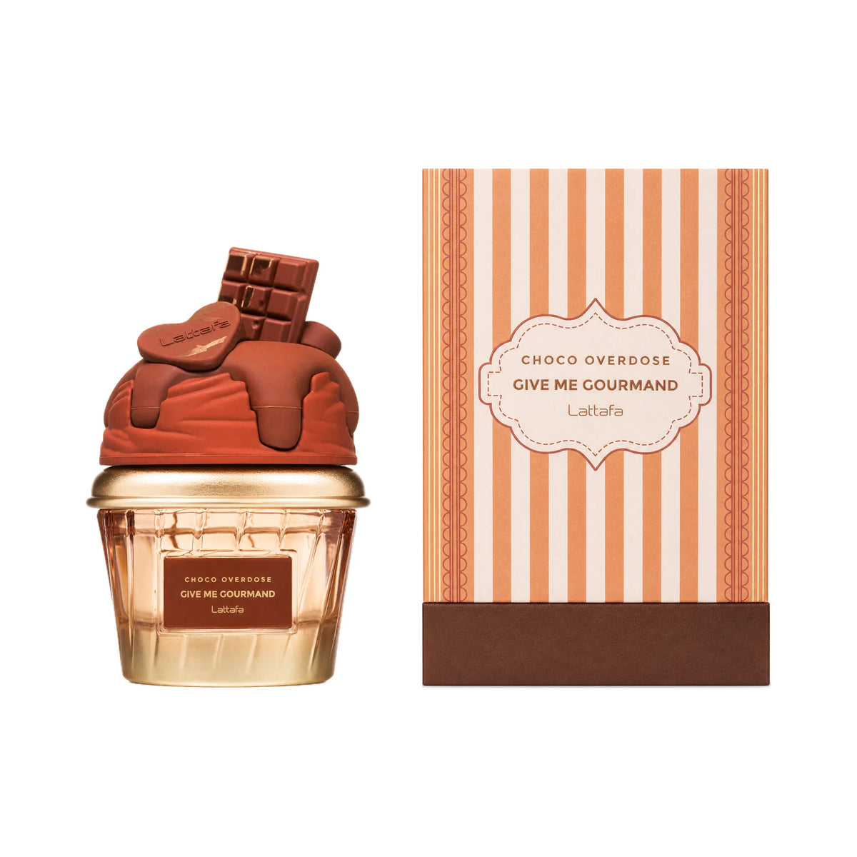 Frasco y caja de Choco Overdose Lattafa Eau de Parfum Para Mujer
