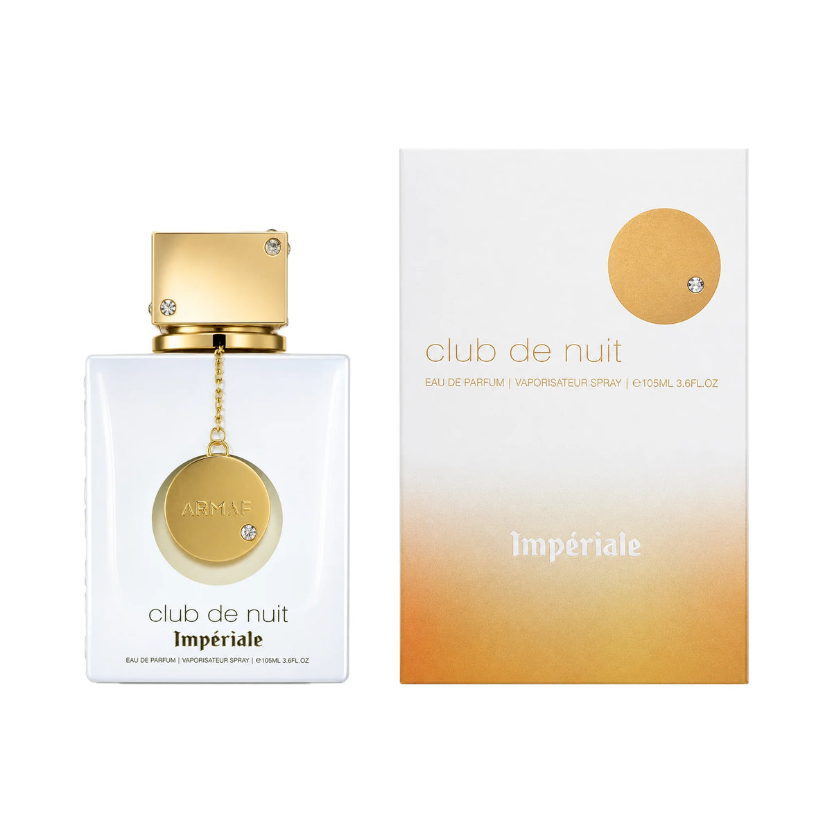 Frasco y caja de Club de Nuit White Imperiale Armaf Eau de Parfum Para Mujer